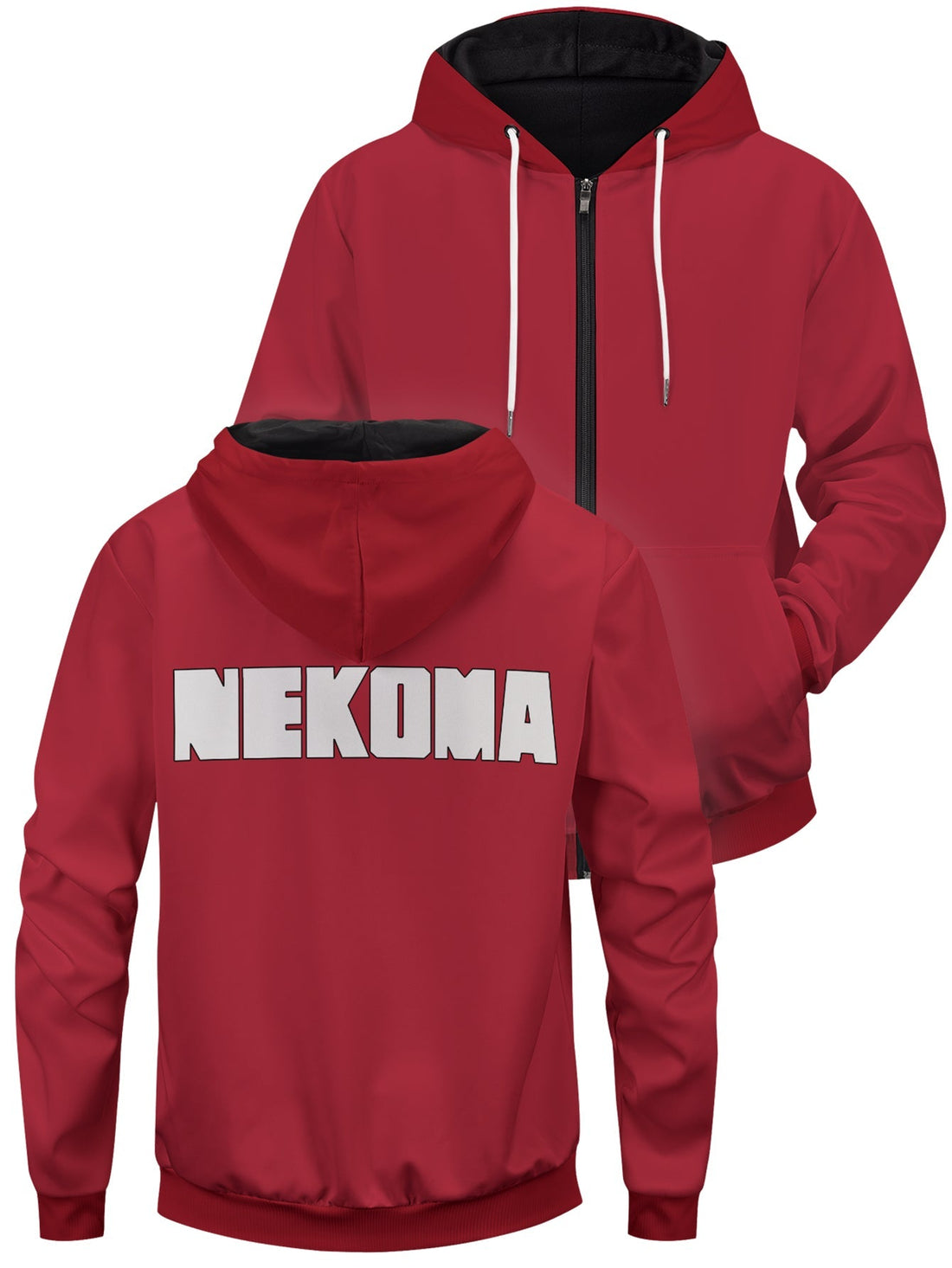 Fandomaniax - Haikyuu Nekoma High Unisex Zipped Hoodie