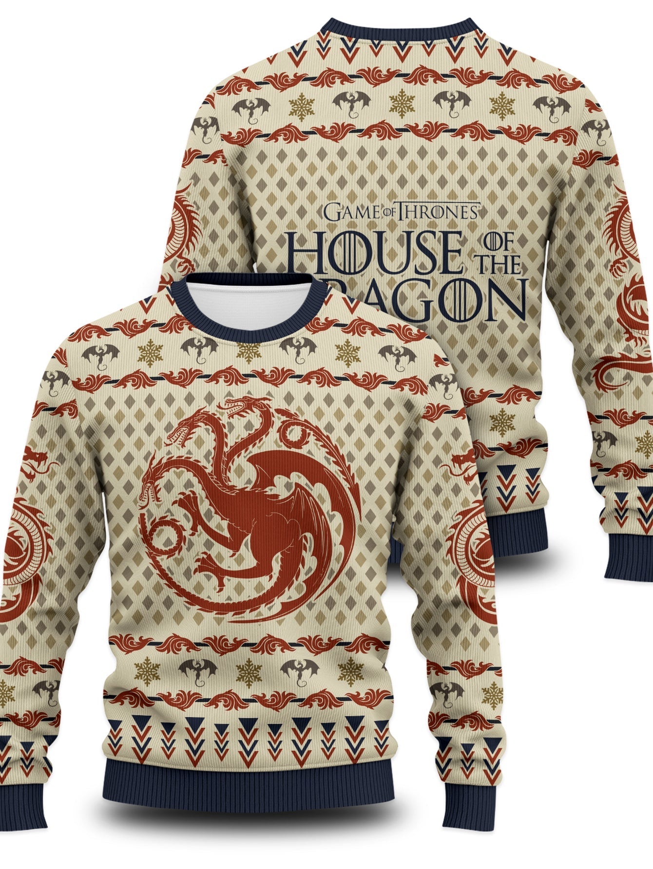 Fandomaniax - House of Dragon Xmas Unisex Wool Sweater