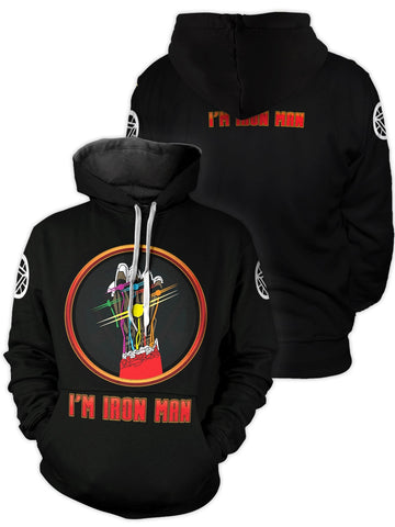 Fandomaniax - I'm Iron Man Unisex Pullover Hoodie