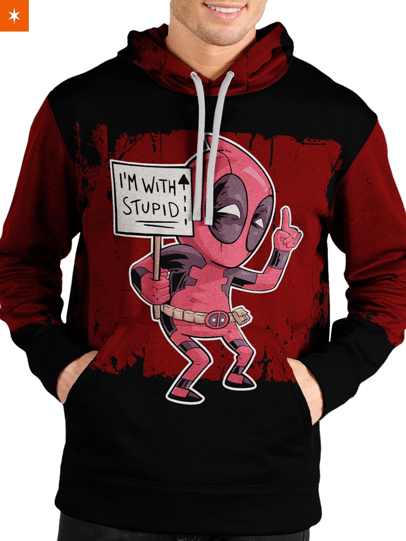 Fandomaniax - I'm With Deadpool Unisex Pullover Hoodie