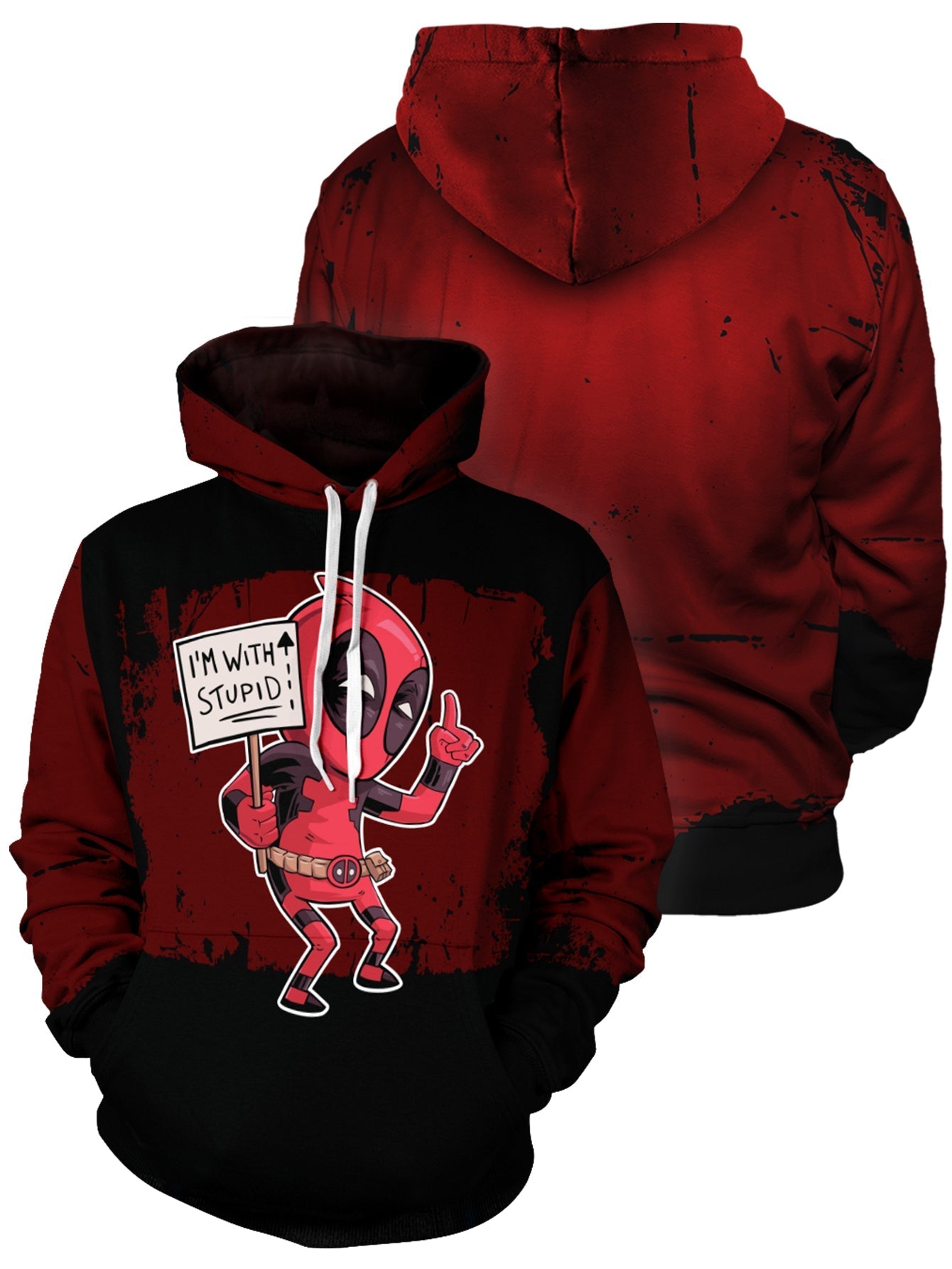 Fandomaniax - I'm With Deadpool Unisex Pullover Hoodie