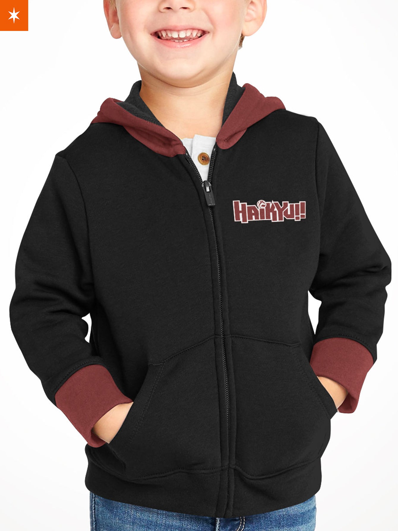 Fandomaniax - Inarizaki The Strongest Challenger Kids Unisex Zipped Hoodie