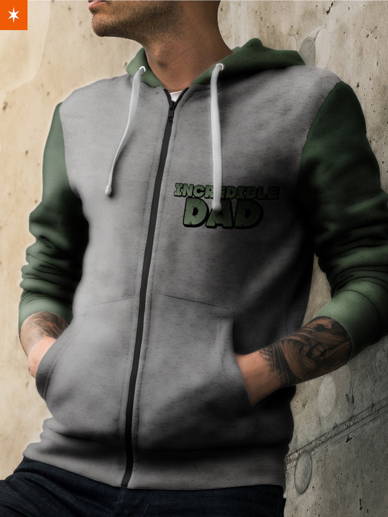 Fandomaniax - Incredible Dad Unisex Zipped Hoodie