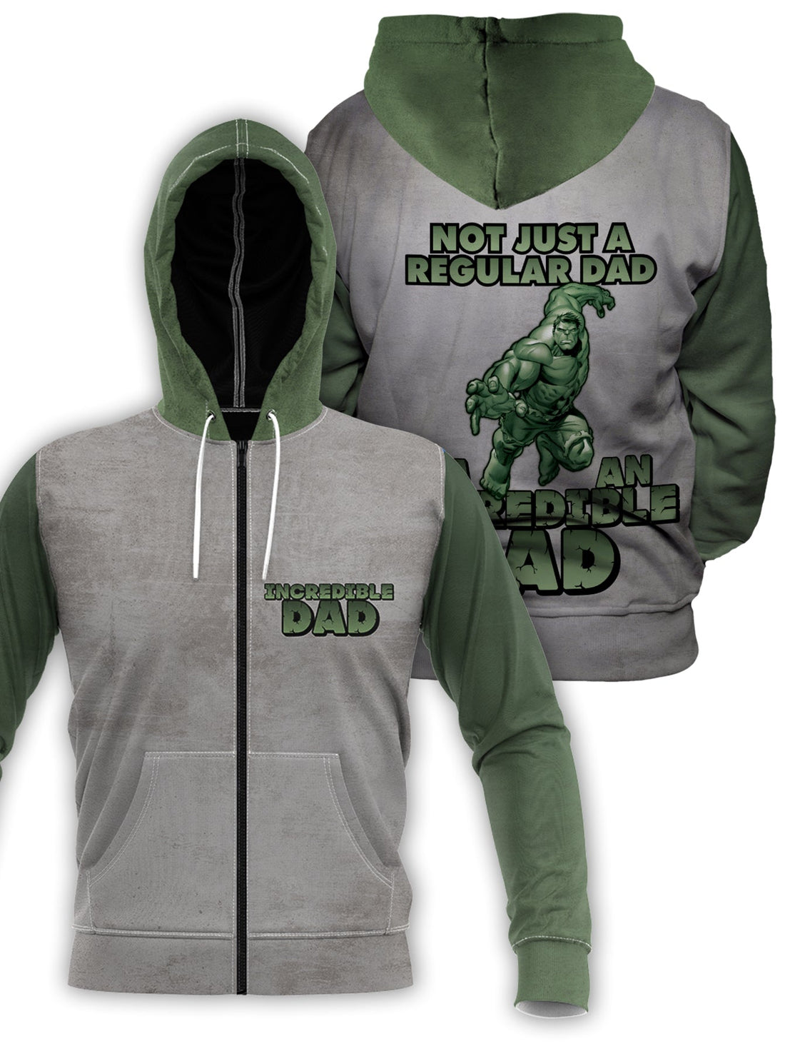 Fandomaniax - Incredible Dad Unisex Zipped Hoodie