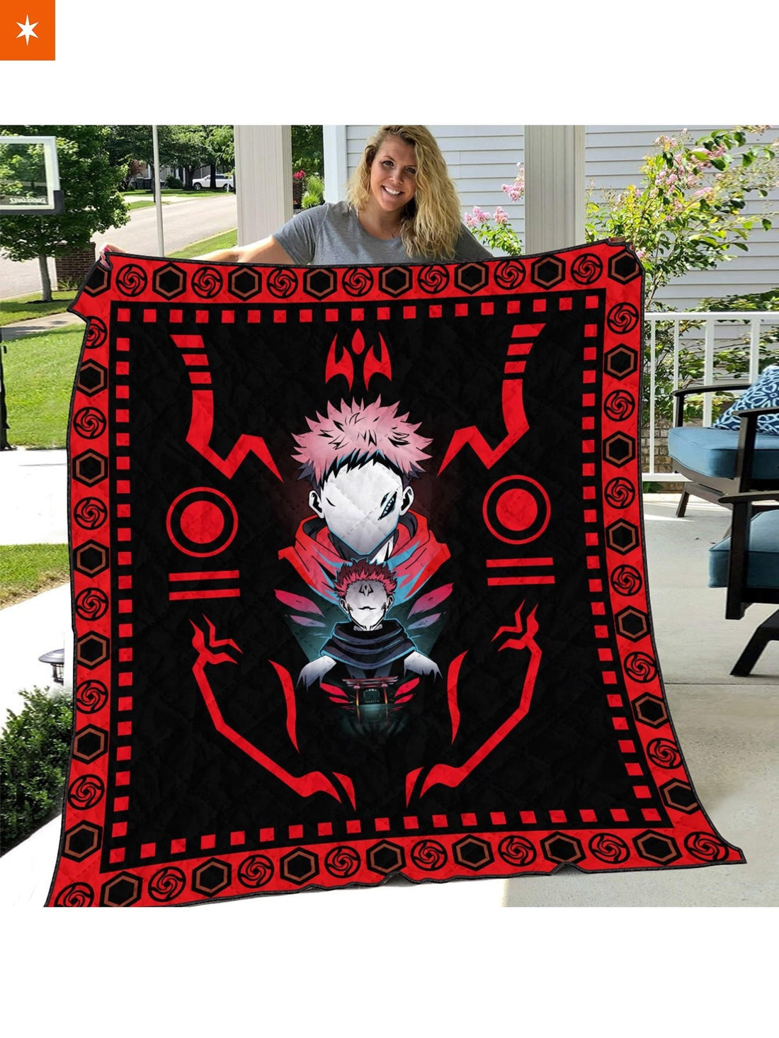 Fandomaniax - Itadori Quilt Blanket