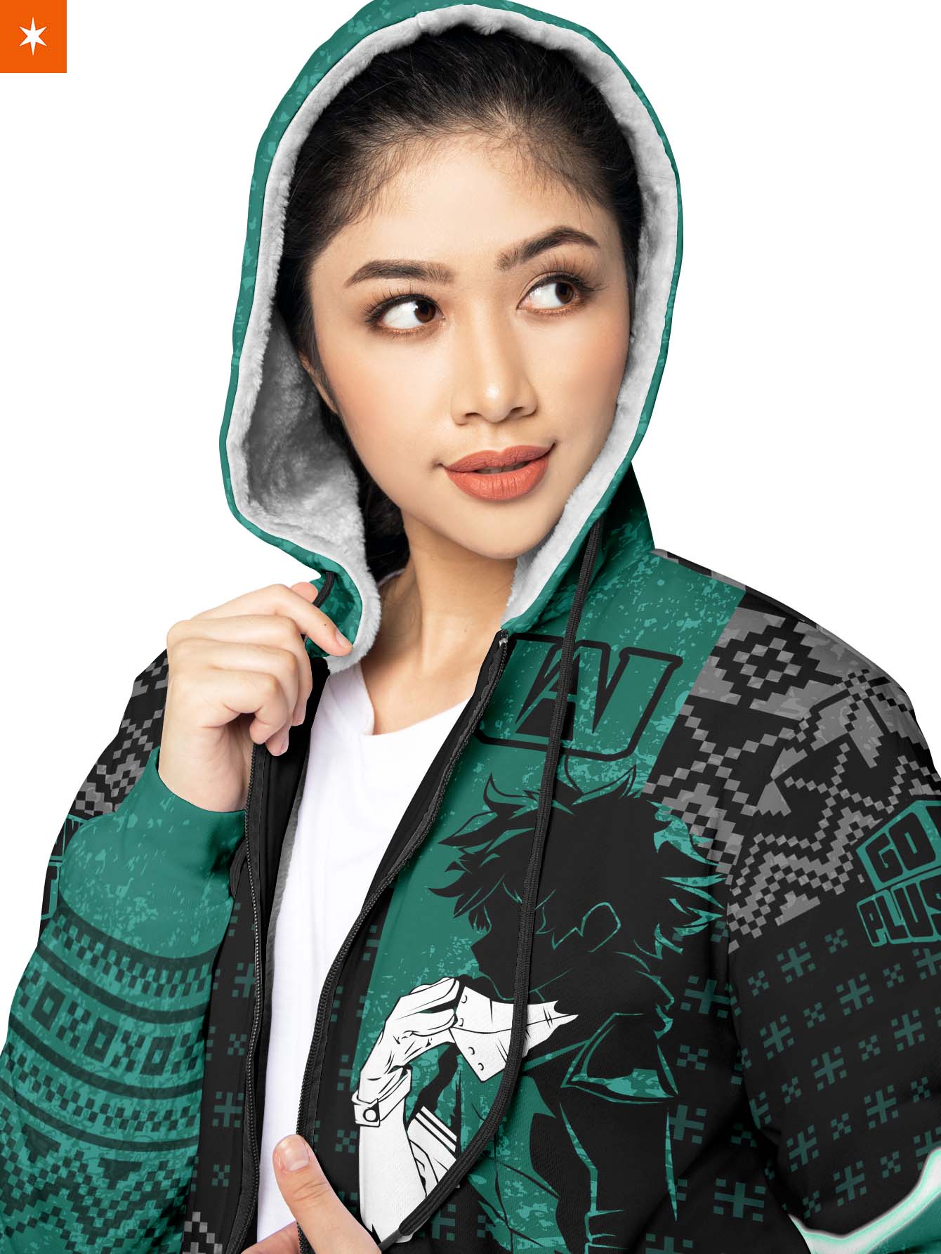 Fandomaniax - Izuku Midoriya Xmas Velvet Hoodie