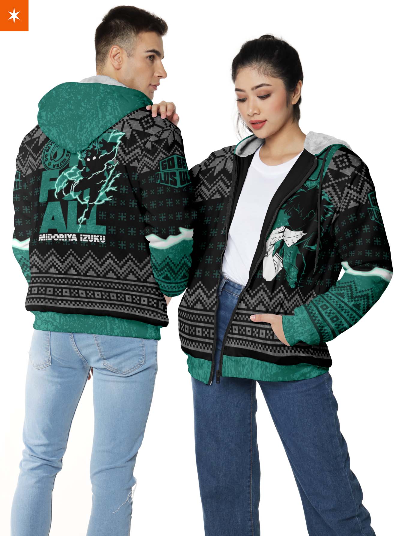 Fandomaniax - Izuku Midoriya Xmas Velvet Hoodie