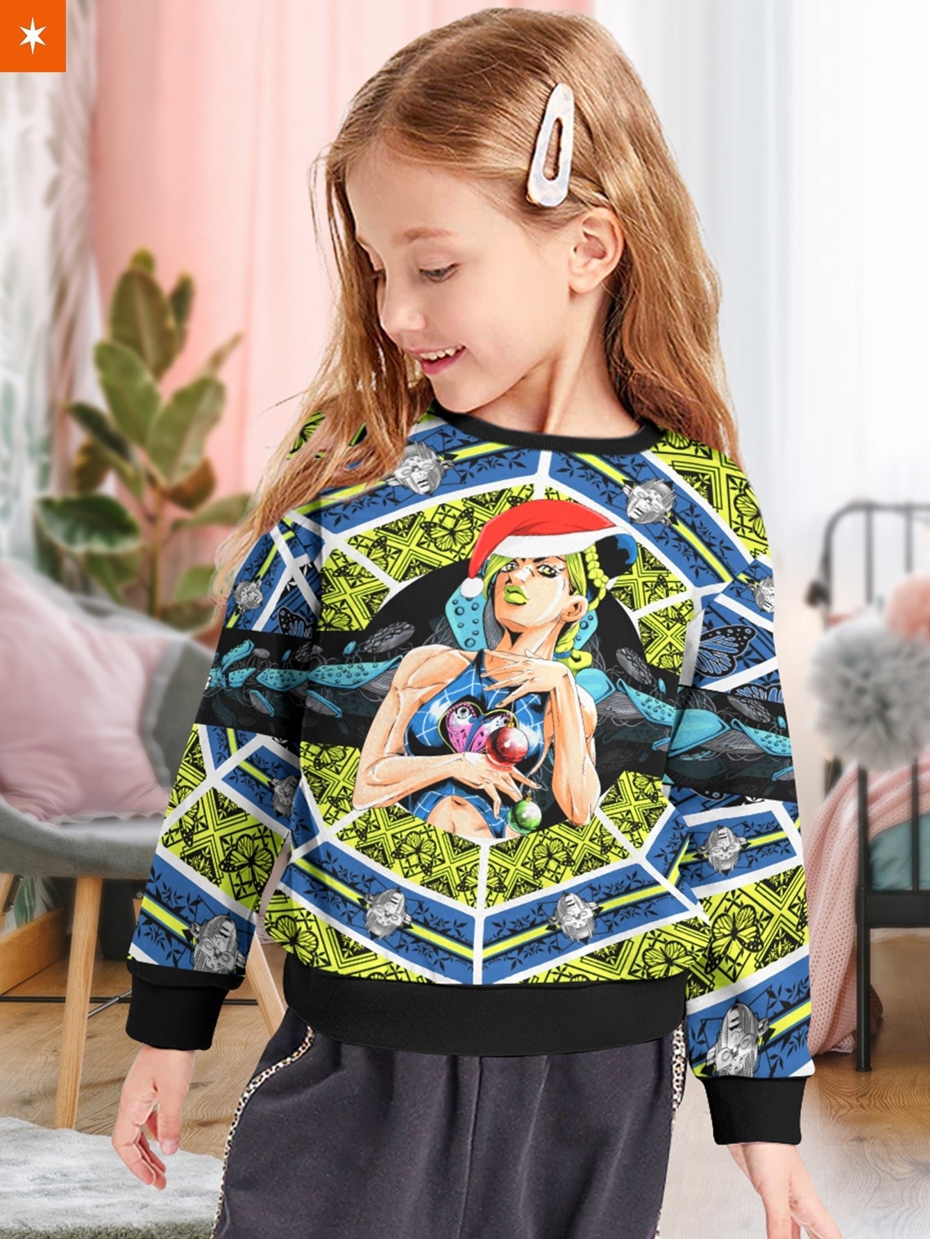 Fandomaniax - Jolyne Cujoh Xmas Kids Unisex Wool Sweater