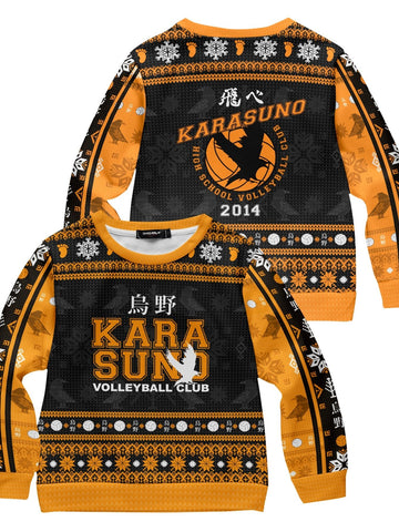 Fandomaniax - Karasuno Jersey Christmas Kids Unisex Wool Sweater