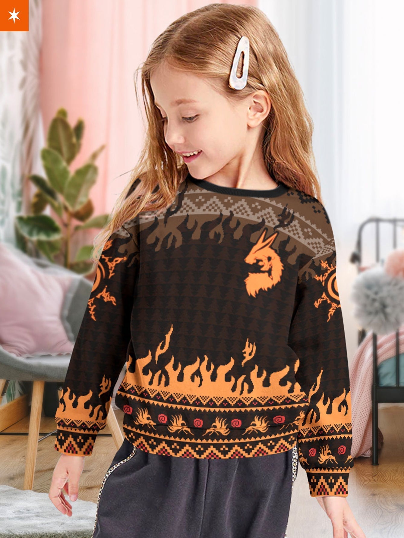 Fandomaniax - Kurama Mark Kids Unisex Wool Sweater