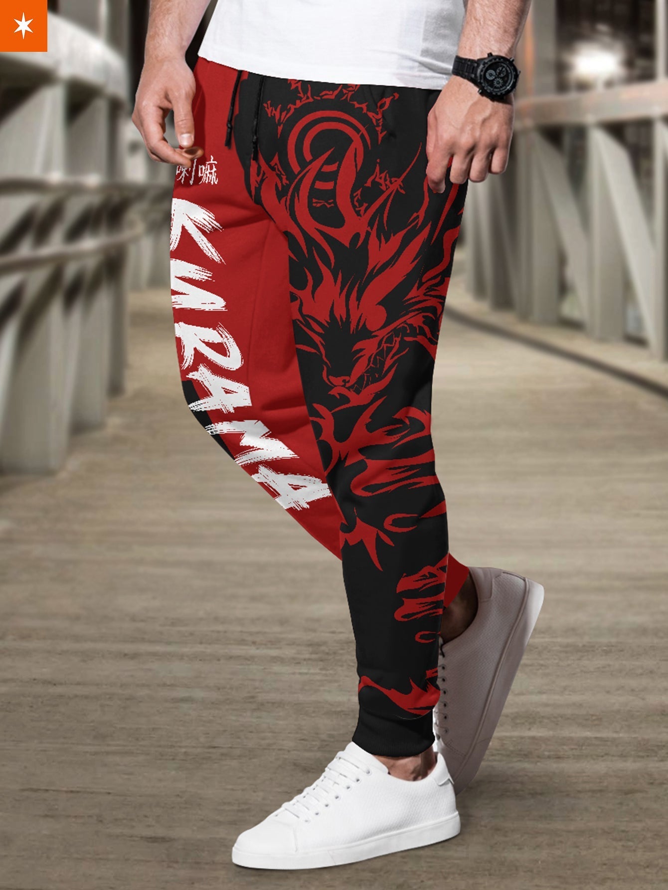 Fandomaniax - Kurama Red Fashion Jogger Pants