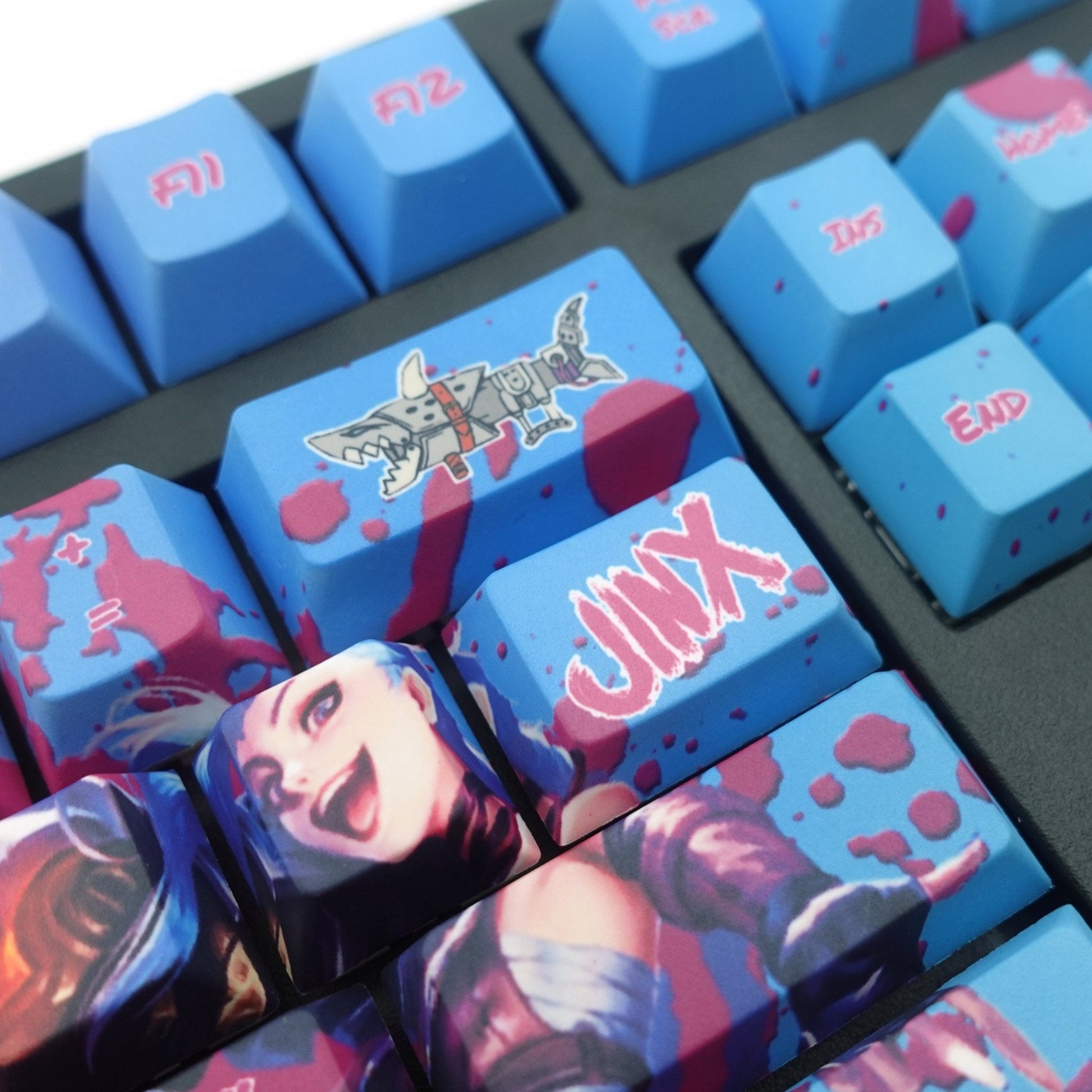 League of Legends | Jinx Keycaps (Limited 50 set ONLy) | Gaming Anime Keycap Sets Keyboard - Goblintechkeys