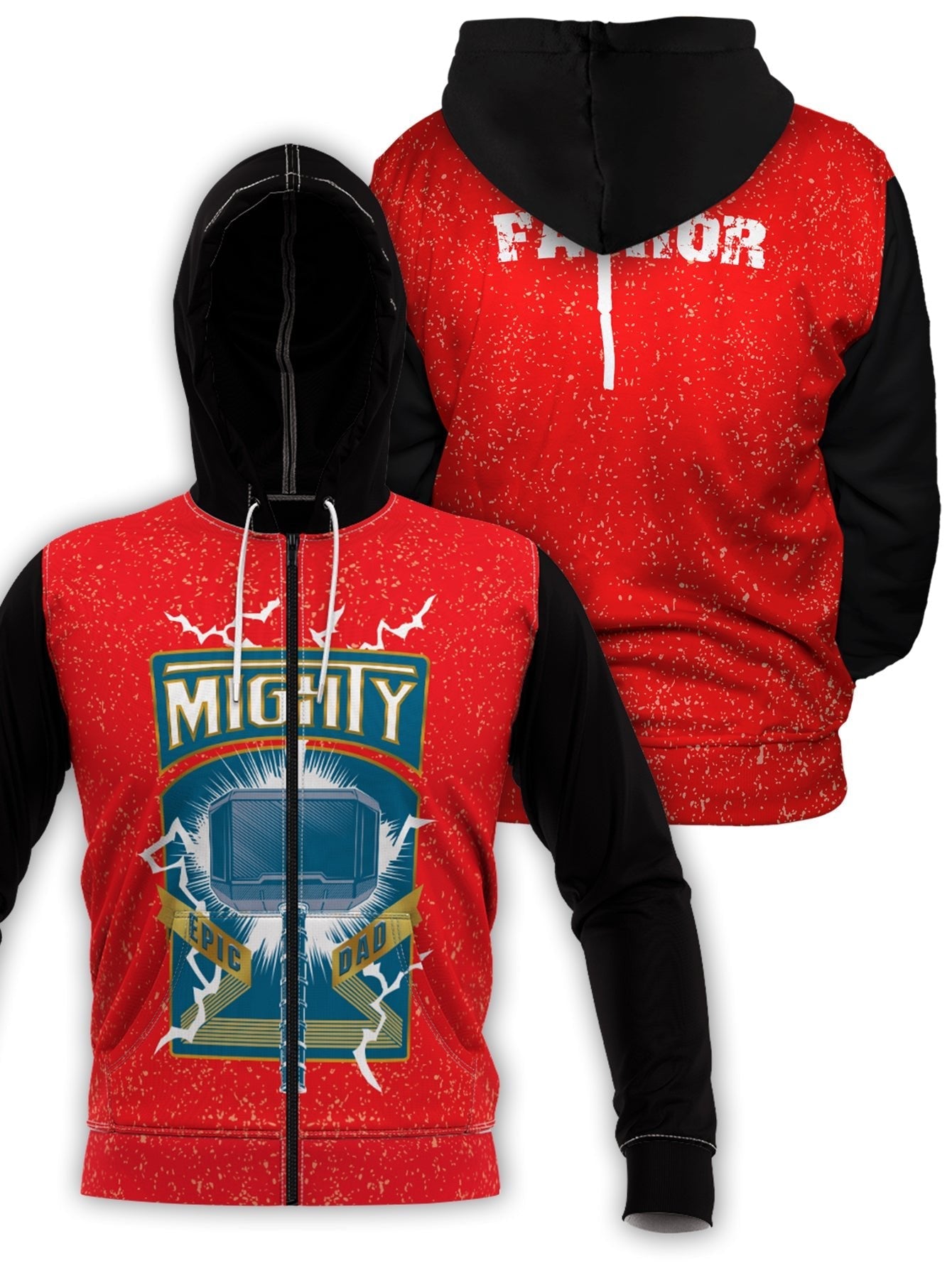 Fandomaniax - Mighty Epic Dad Unisex Zipped Hoodie