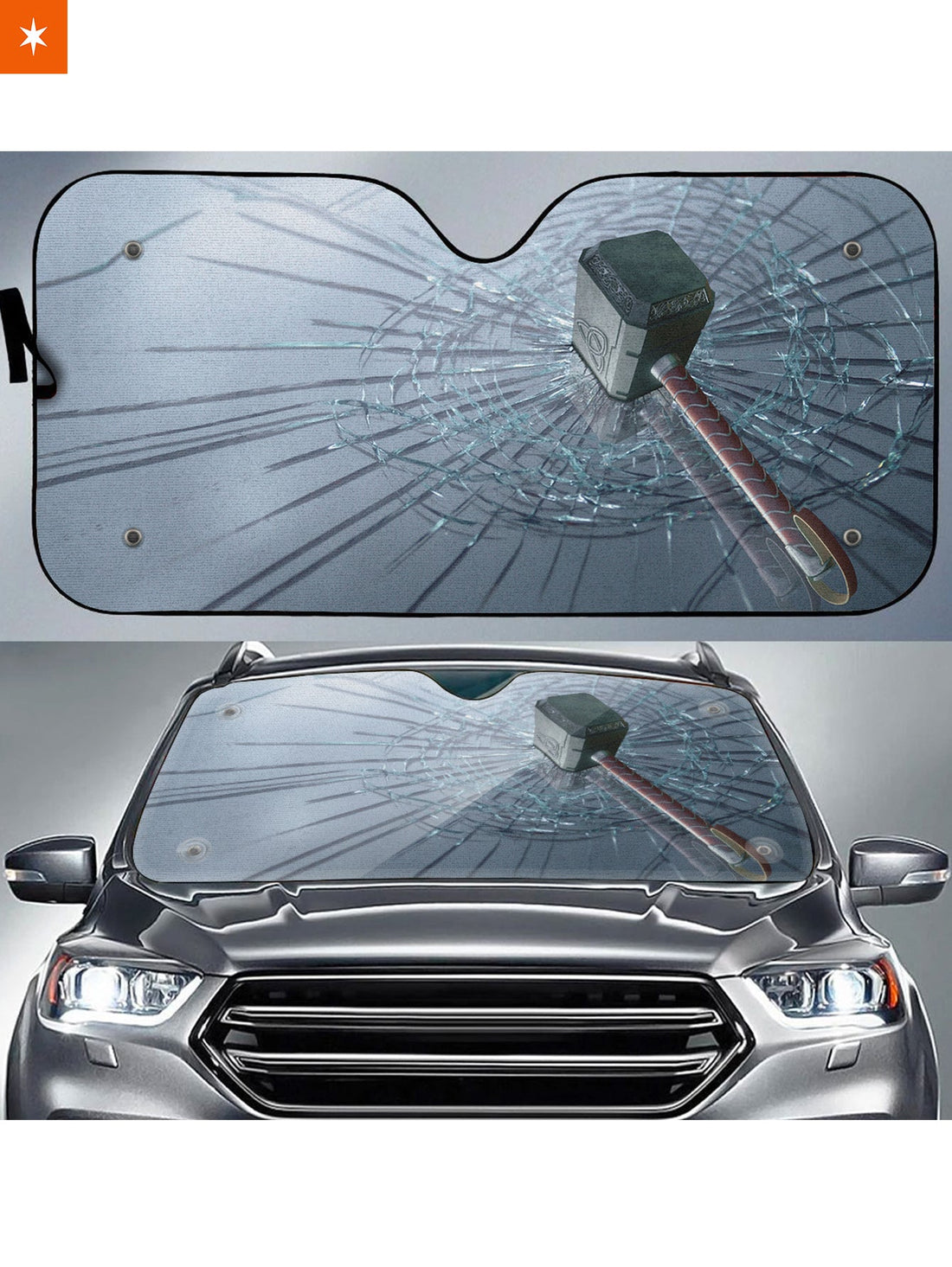 Fandomaniax - Mjolnir Broken Windshield Auto Sun Shade