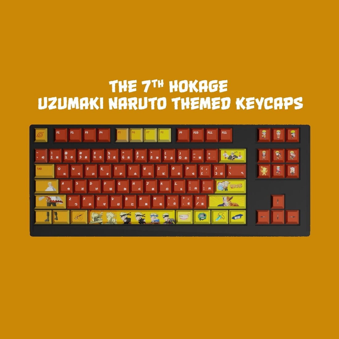 Naruto Keycaps | The 7th Hokage Uzumaki Naruto Themed Keycaps - Goblintechkeys