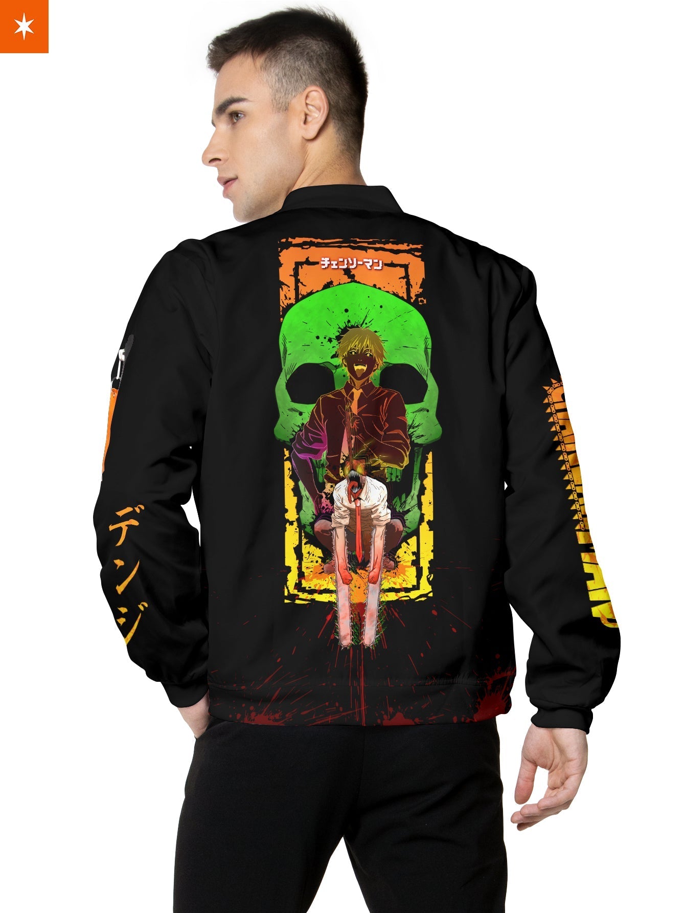 Fandomaniax - Neon Skull Denji Bomber Jacket