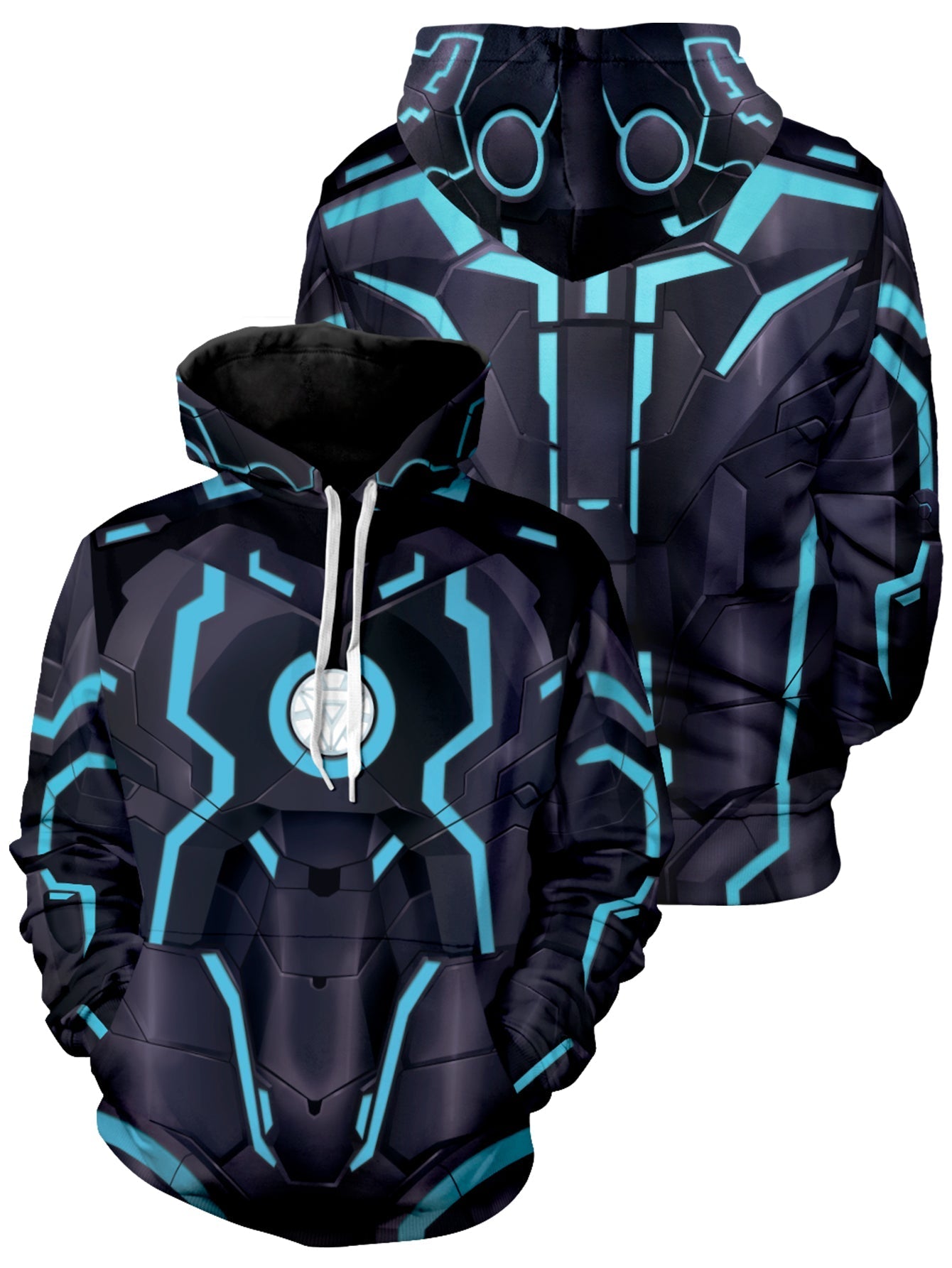 Fandomaniax - Neon Tech Iron Man Unisex Pullover Hoodie