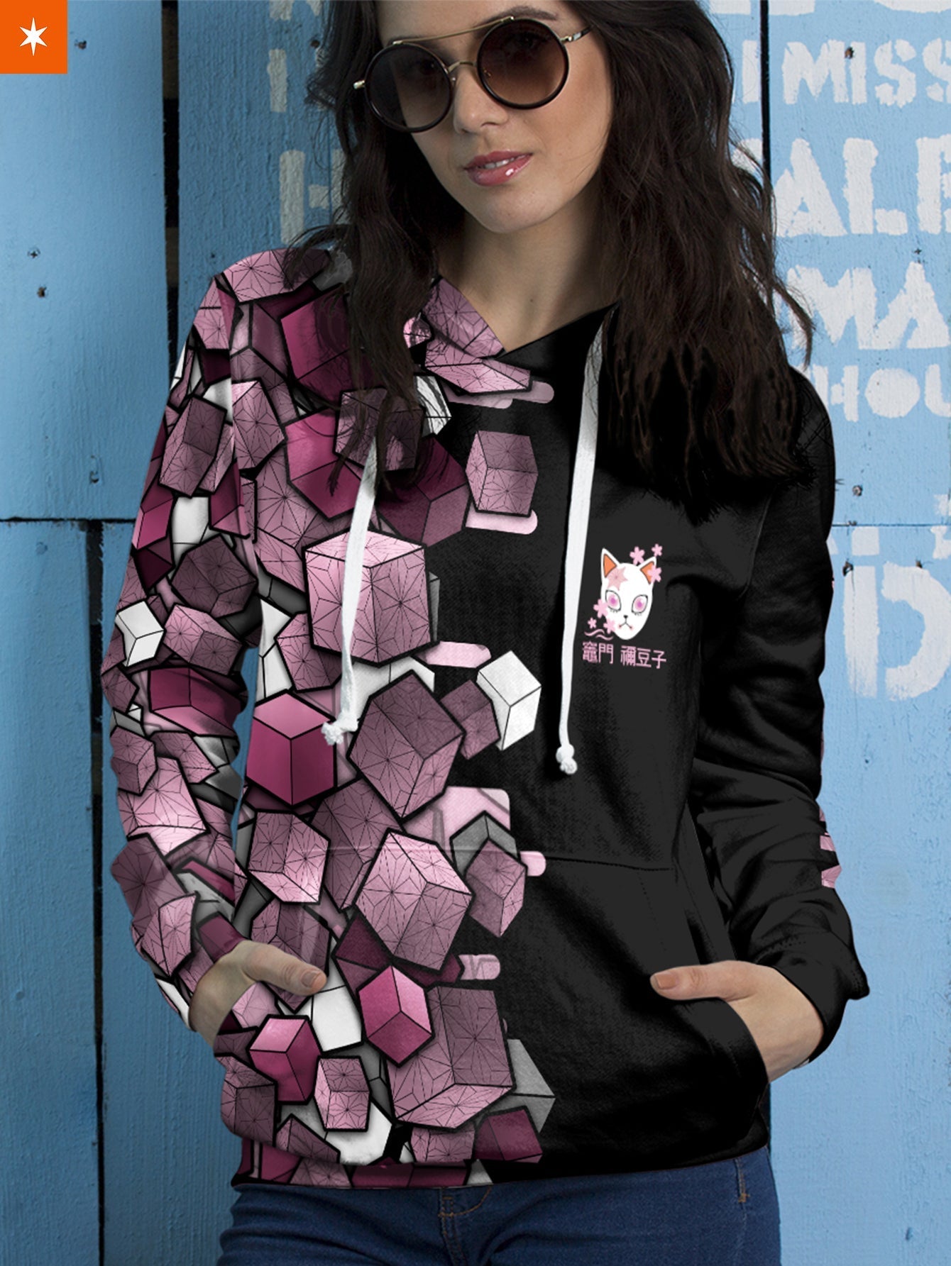 Fandomaniax - Nezuko Cube Unisex Pullover Hoodie