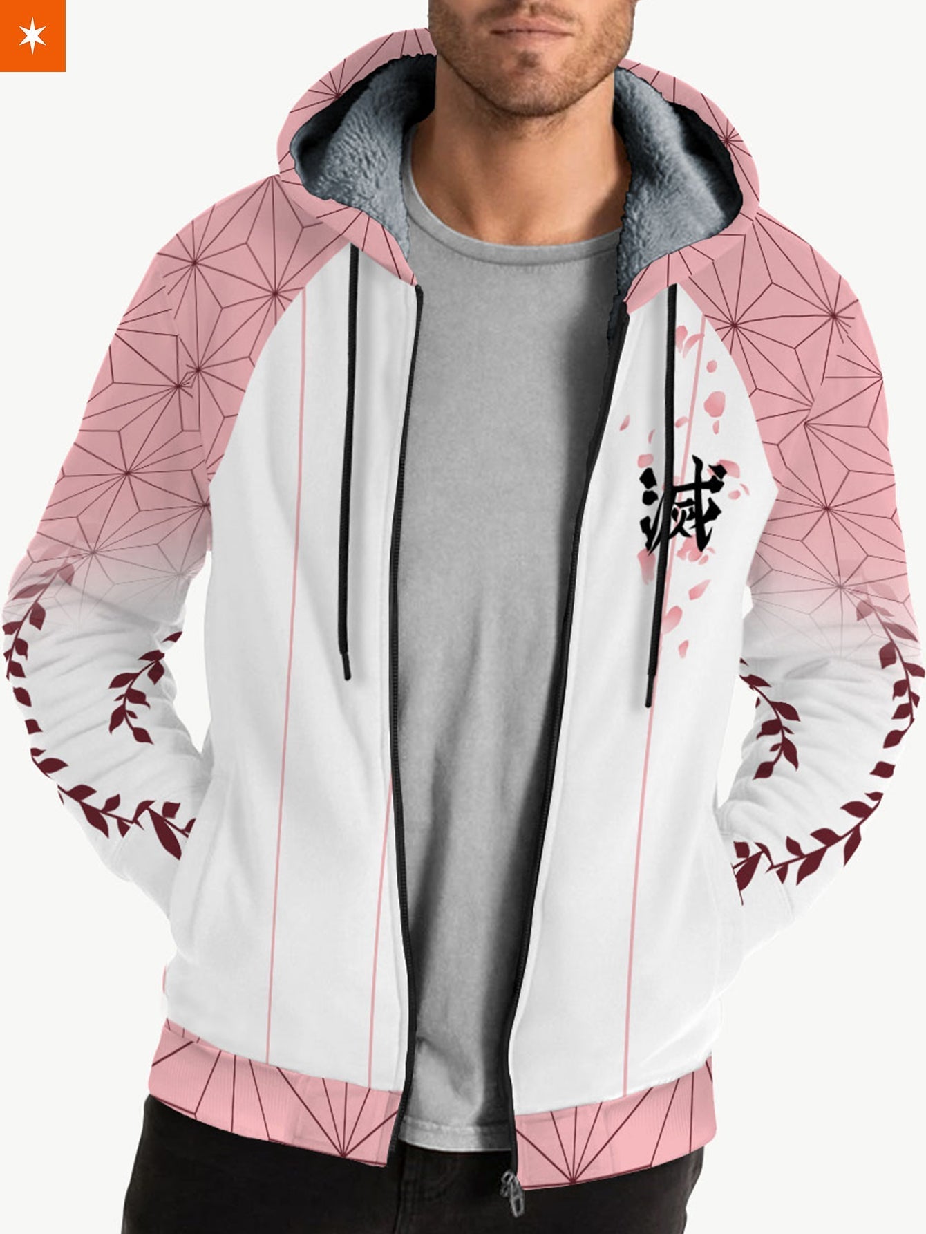 Fandomaniax - Nezuko Jersey Velvet Hoodie