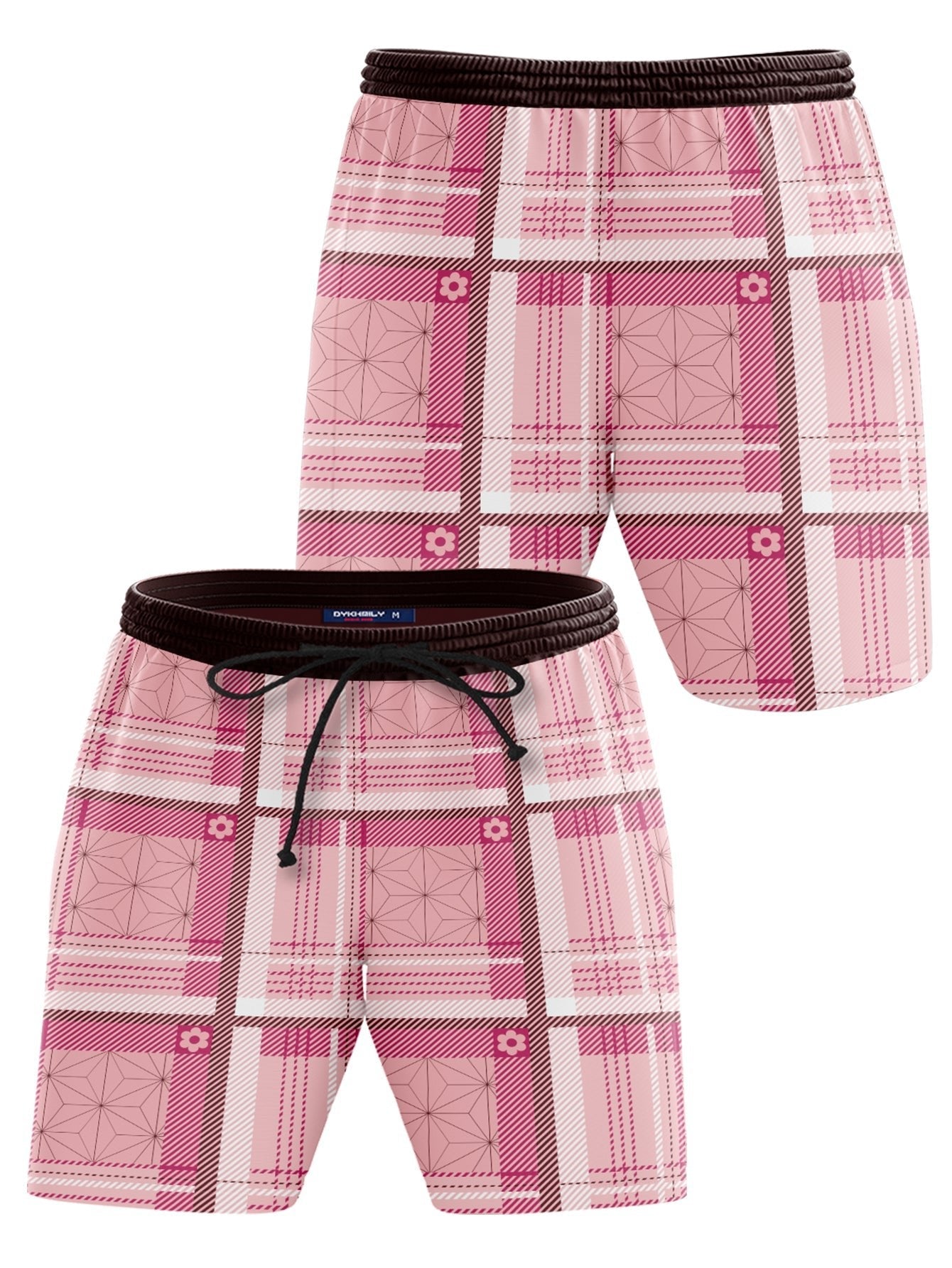 Fandomaniax - Nezuko Plaid Beach Shorts