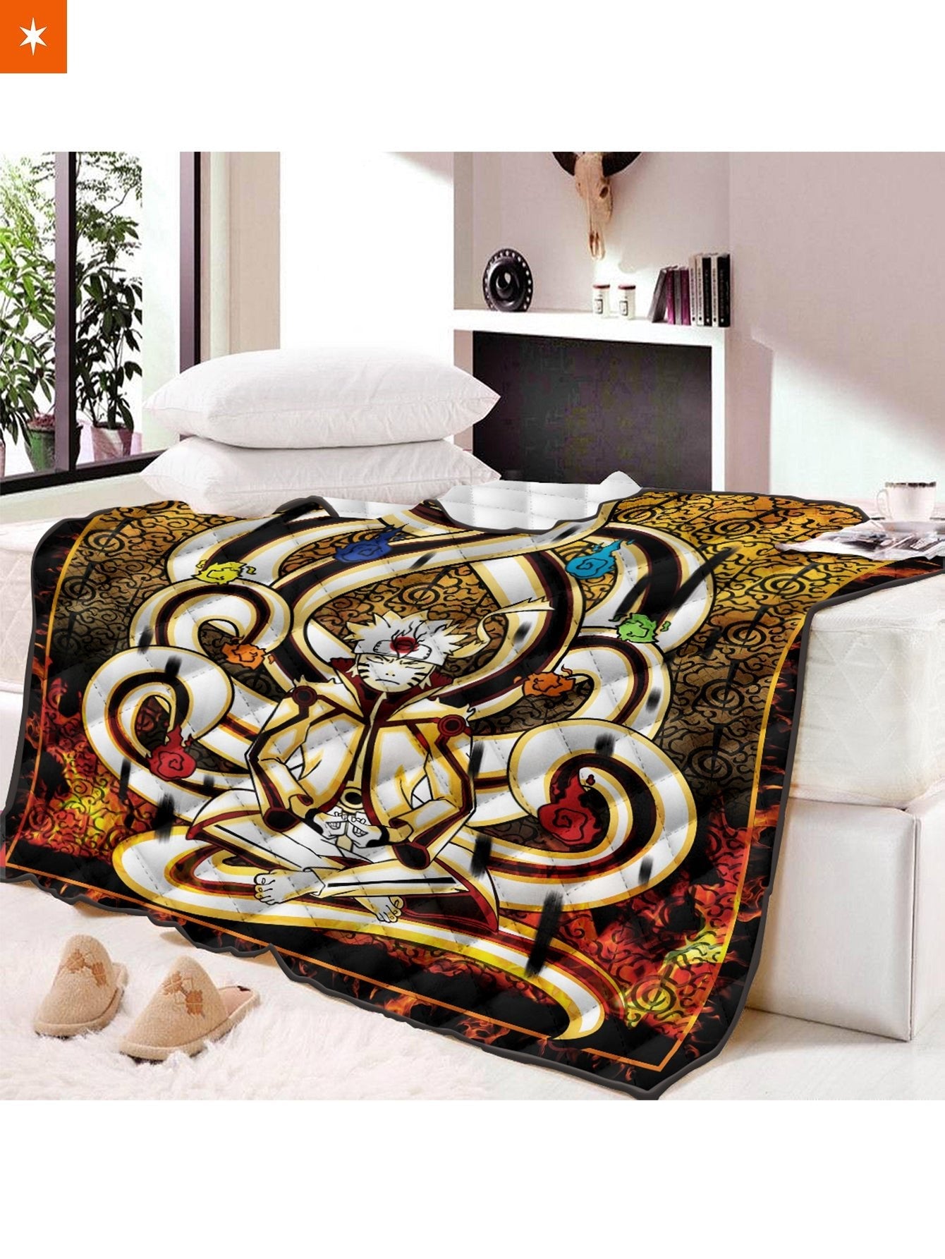 Fandomaniax - Nine Tails Chakra Mode Quilt Blanket