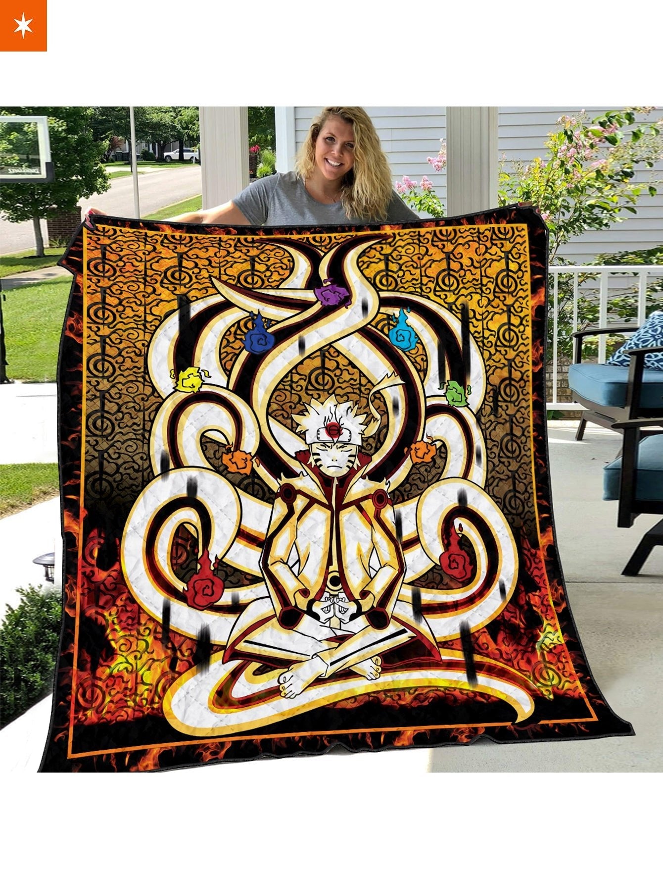 Fandomaniax - Nine Tails Chakra Mode Quilt Blanket