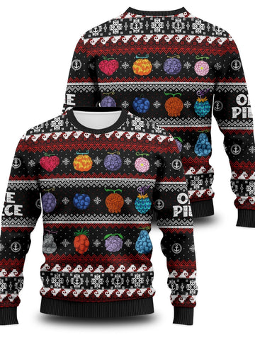 Fandomaniax - OP Devil Fruits Xmas Unisex Wool Sweater