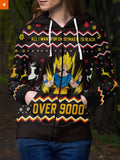 Fandomaniax - Over 9000 Christmas Unisex Zipped Hoodie