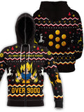 Fandomaniax - Over 9000 Christmas Unisex Zipped Hoodie