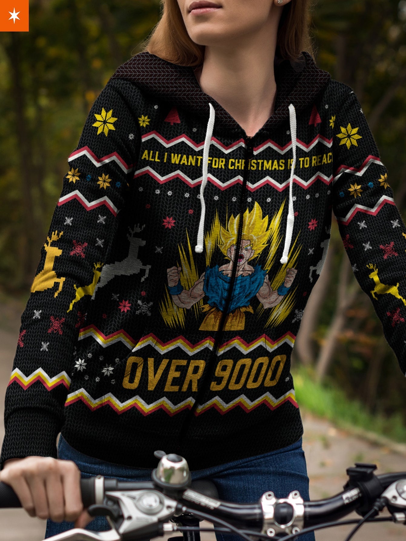 Fandomaniax - Over 9000 Christmas Unisex Zipped Hoodie