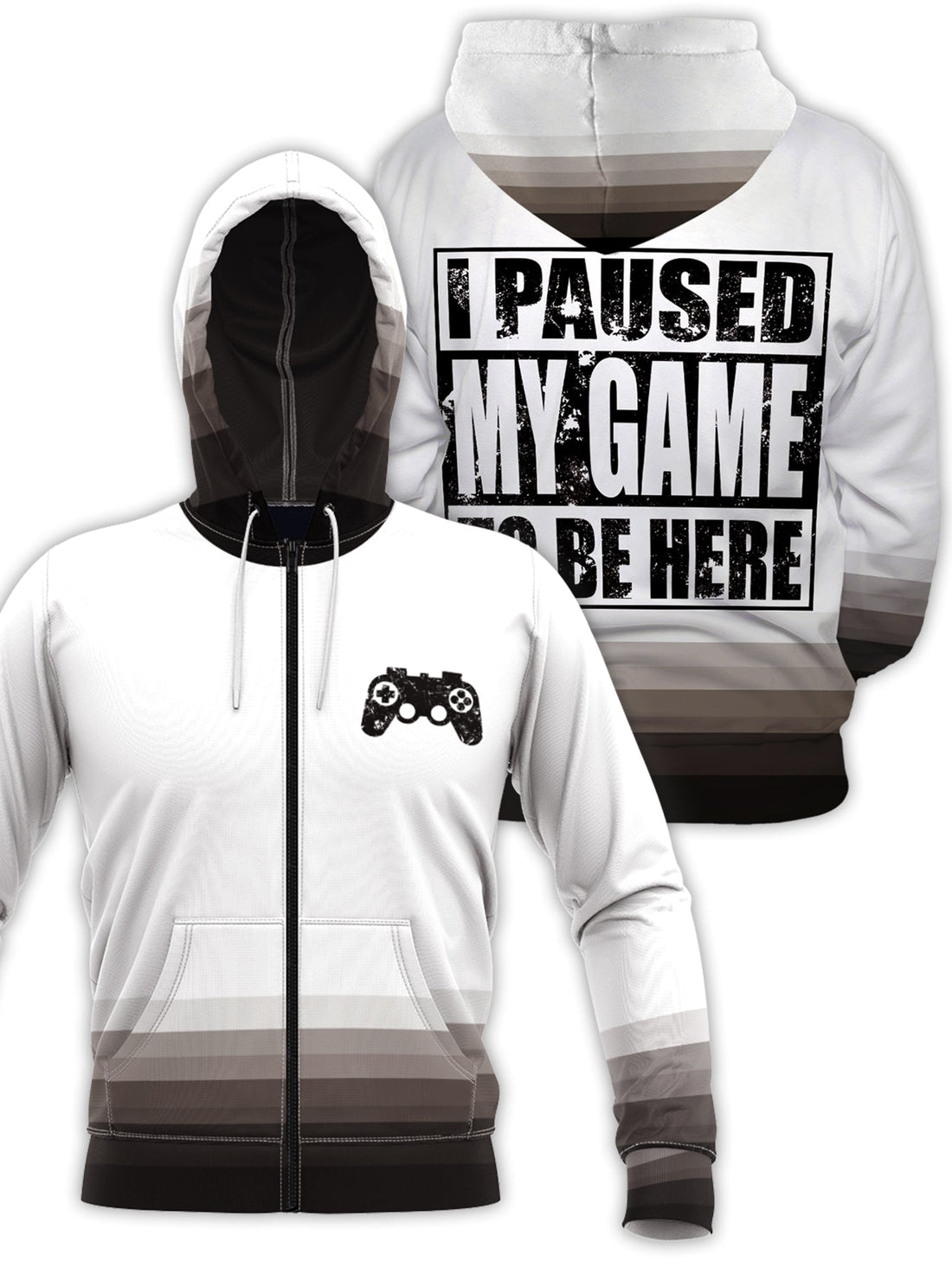 Fandomaniax - Paused Game Unisex Zipped Hoodie