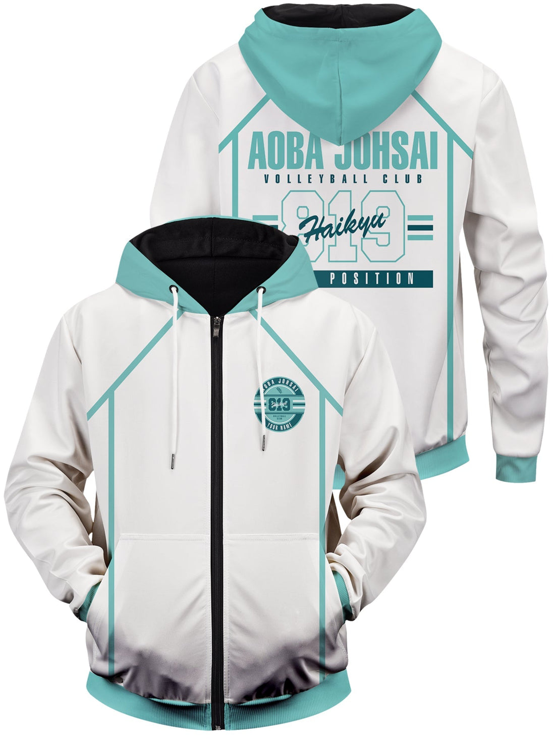 Fandomaniax - Personalized 819 Aoba Johsai Unisex Zipped Hoodie