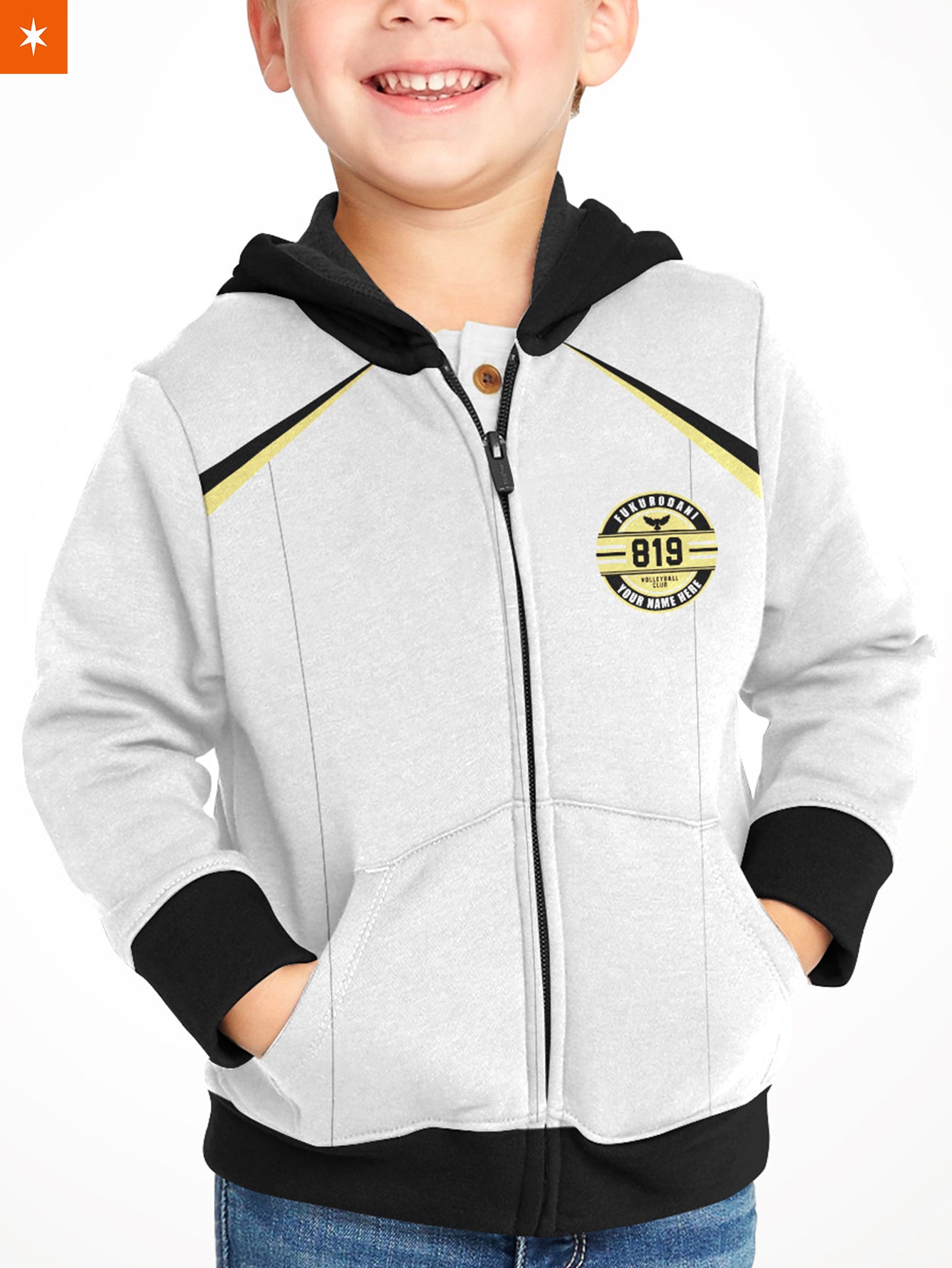 Fandomaniax - Personalized 819 Fukurodani Kids Unisex Zipped Hoodie