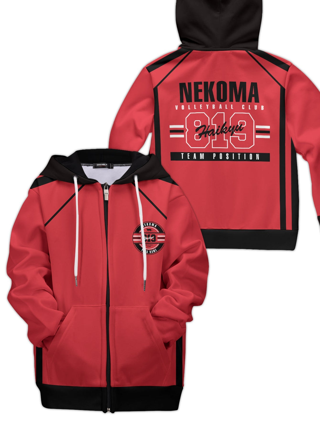 Fandomaniax - Personalized 819 Nekoma Kids Unisex Zipped Hoodie