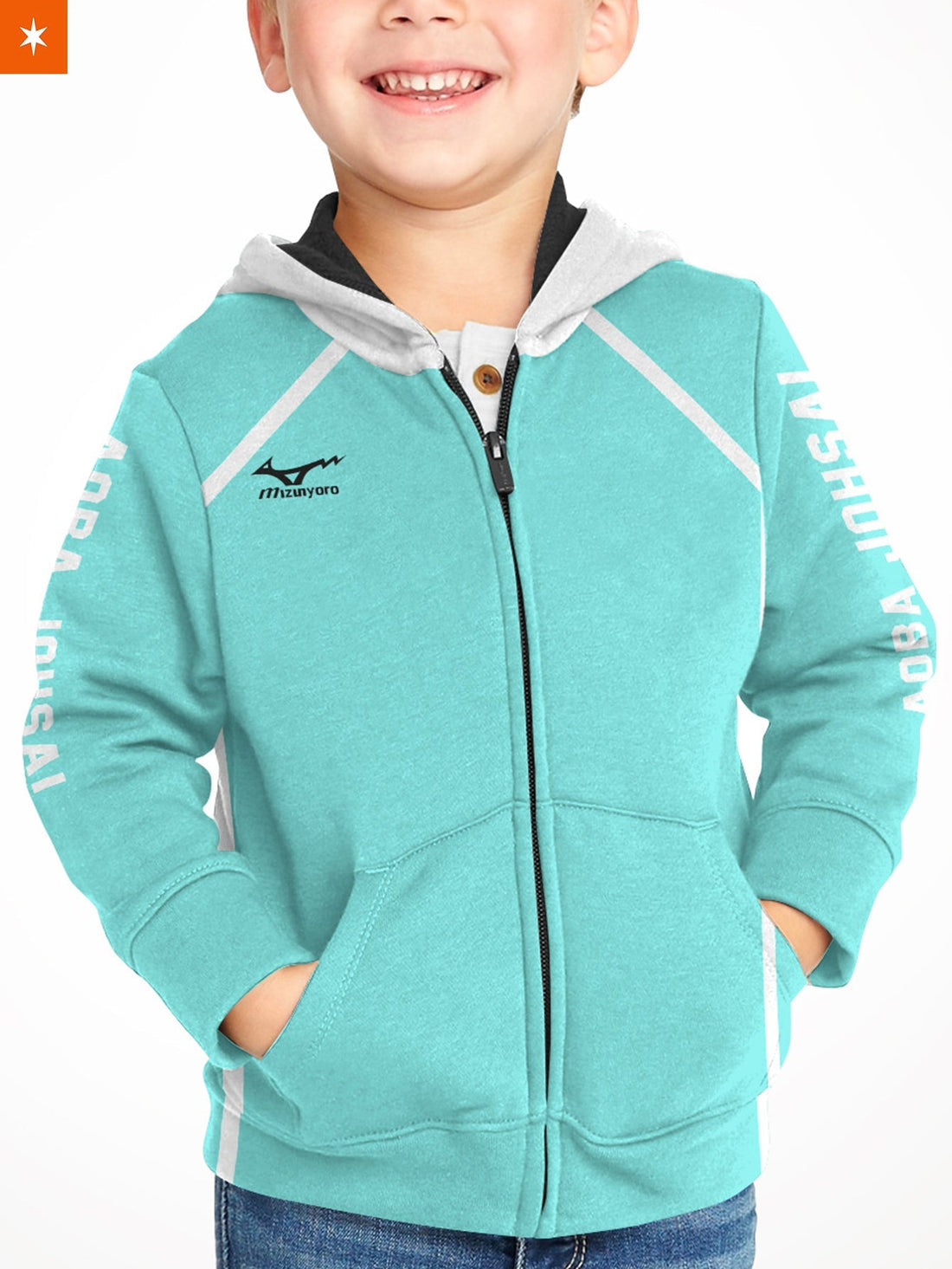 Fandomaniax - Personalized Aoba Johsai Libero Kids Unisex Zipped Hoodie