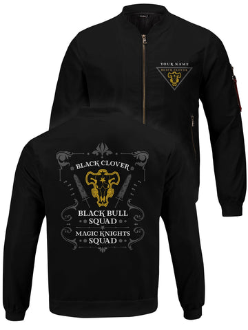 Fandomaniax - Personalized Black Bull Squad Bomber Jacket