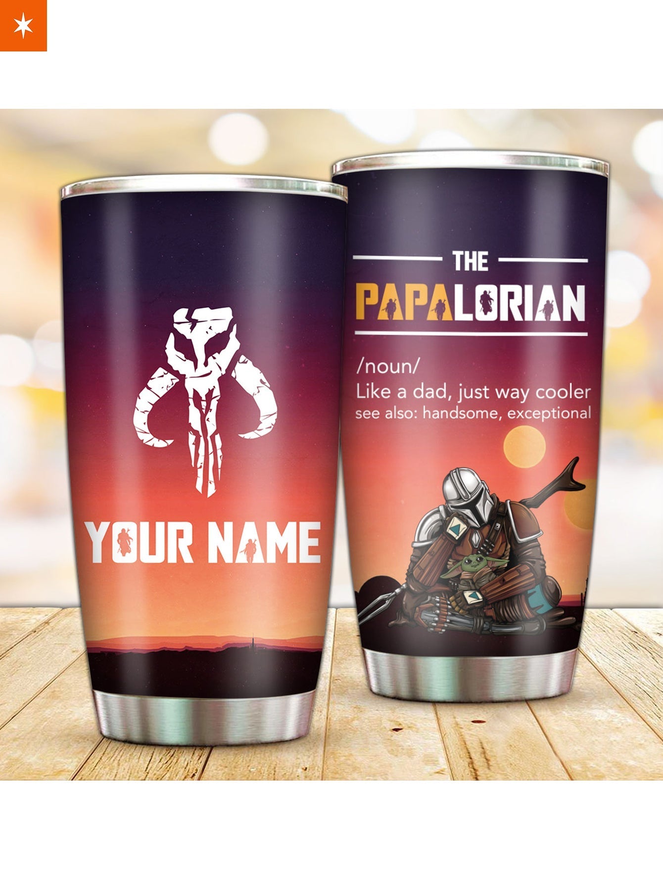 Fandomaniax - Personalized Cool Dadalorian Tumbler