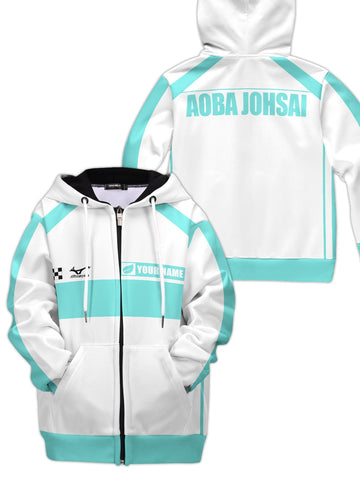 Fandomaniax - Personalized F1 Aoba Johsai Kids Unisex Zipped Hoodie