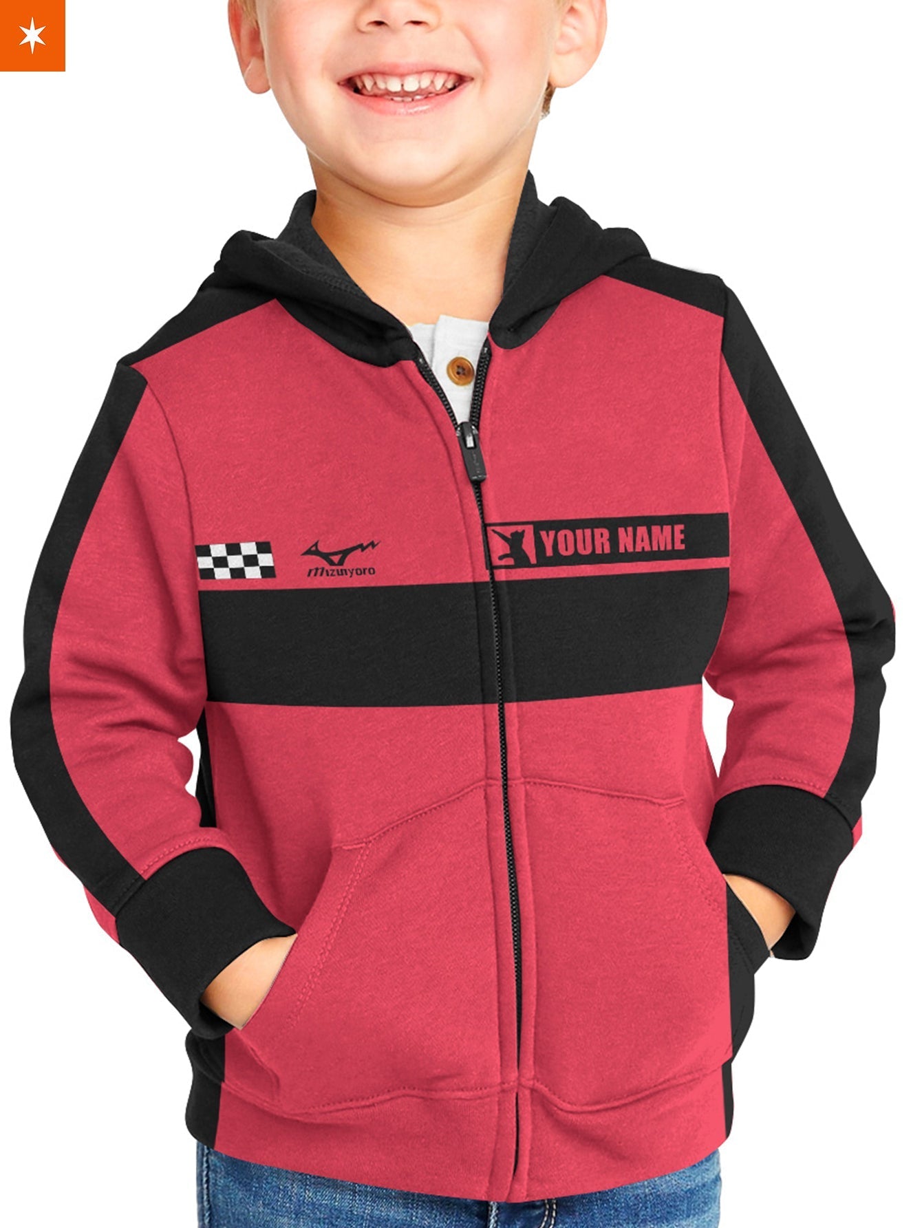 Fandomaniax - Personalized F1 Nekoma Kids Unisex Zipped Hoodie