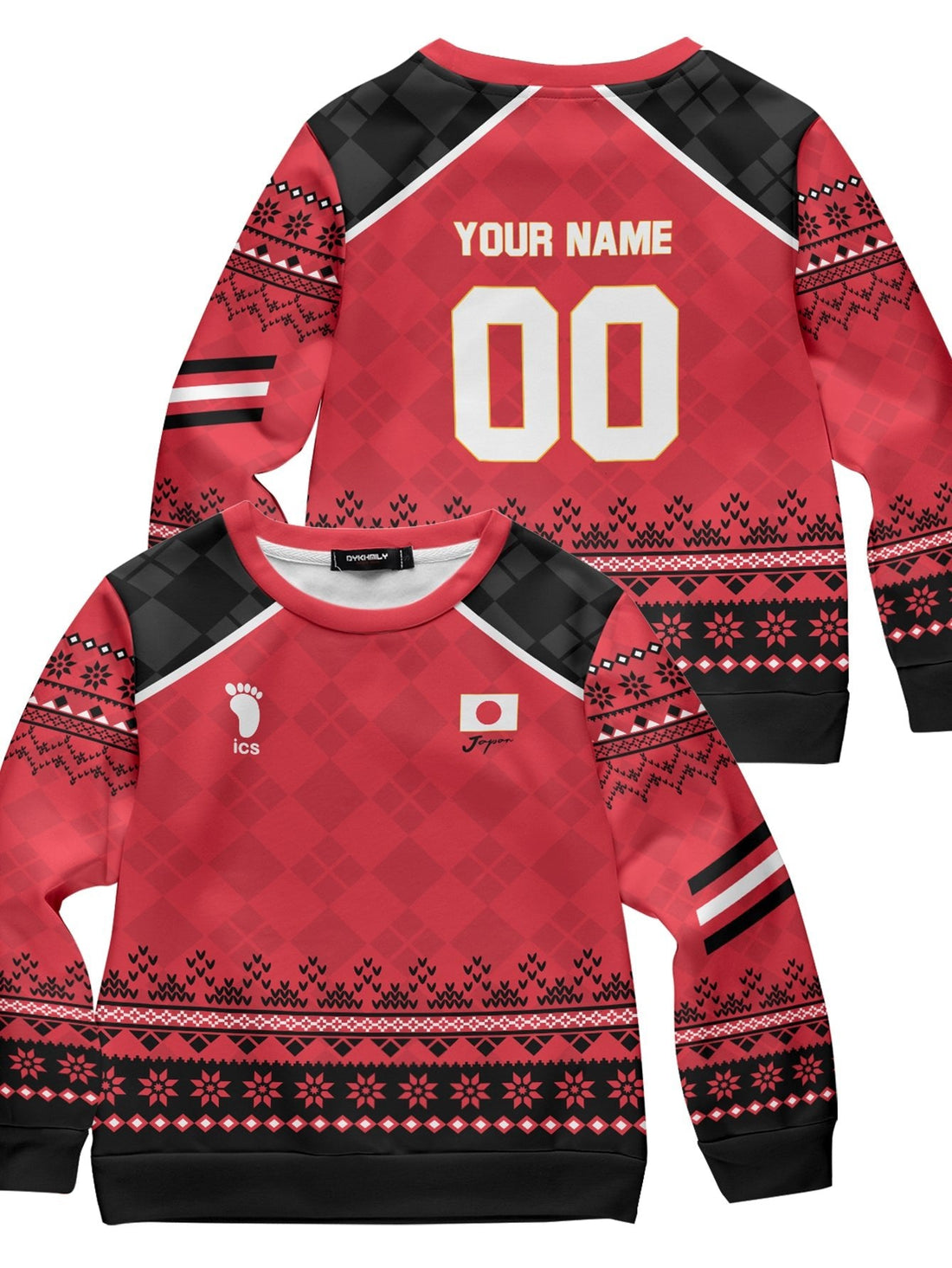 Fandomaniax - Personalized Haikyuu National Team Christmas Kids Unisex Wool Sweater