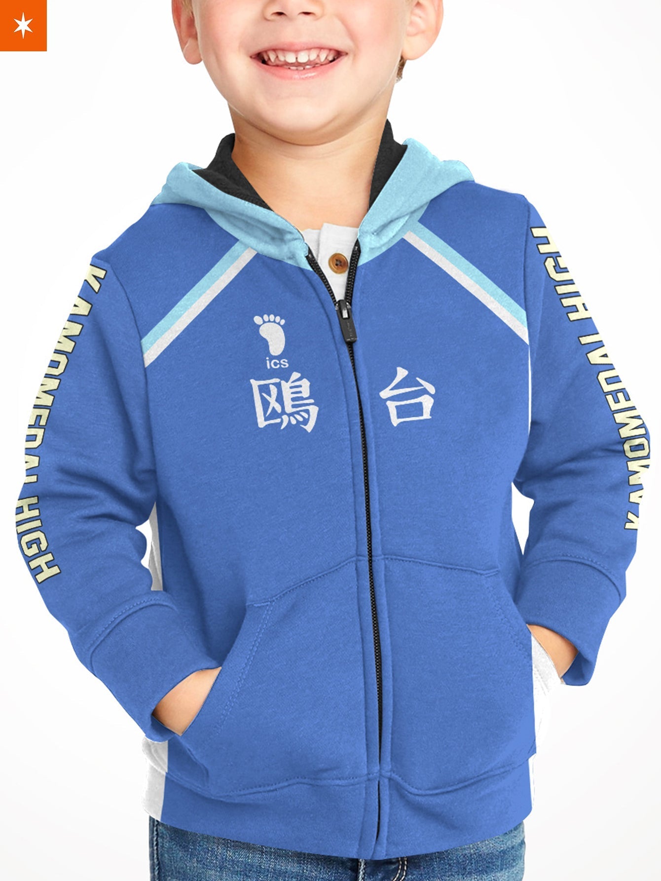 Fandomaniax - Personalized Kamomedai Libero Kids Unisex Zipped Hoodie