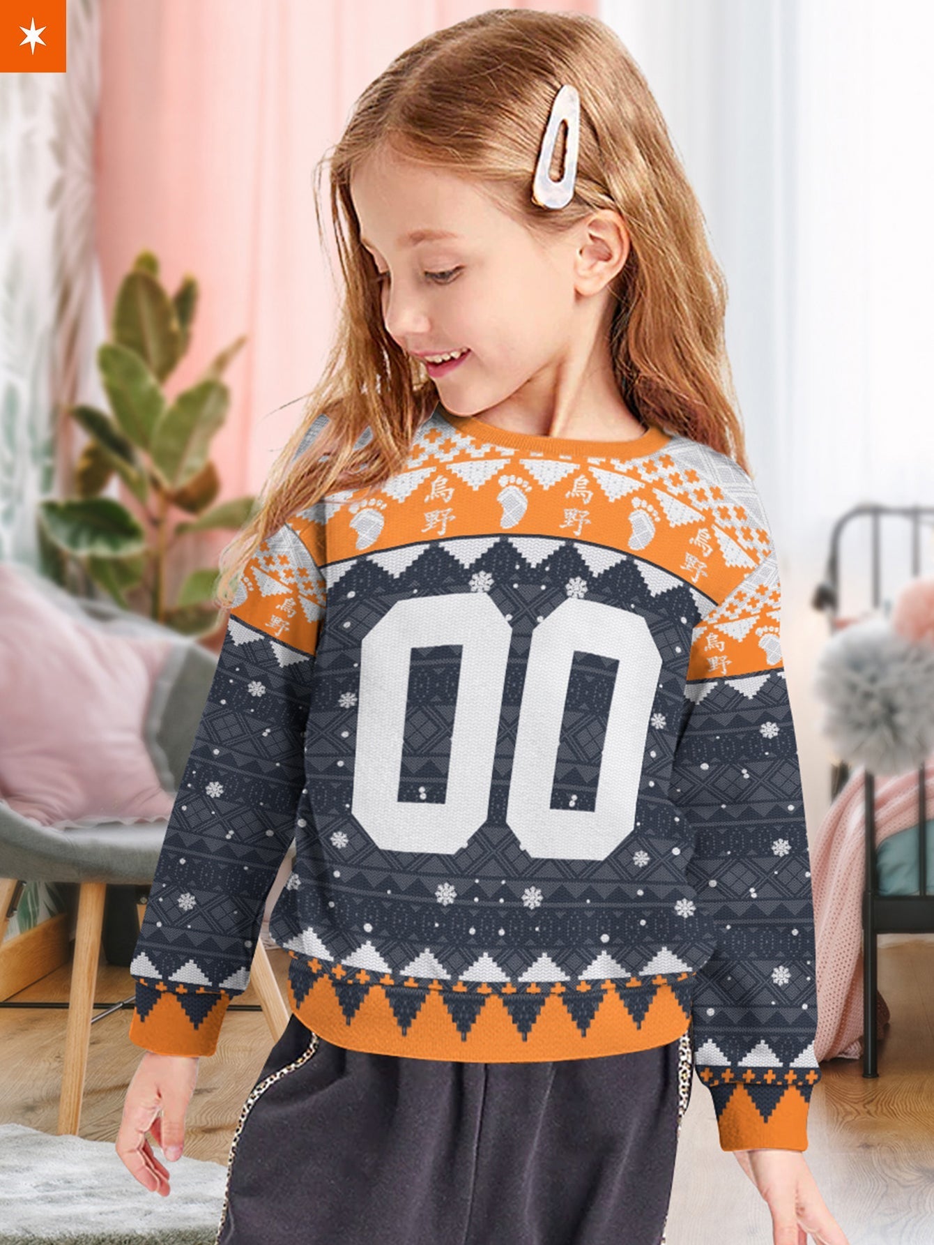 Fandomaniax - Personalized Karasuno Christmas Kids Unisex Wool Sweater