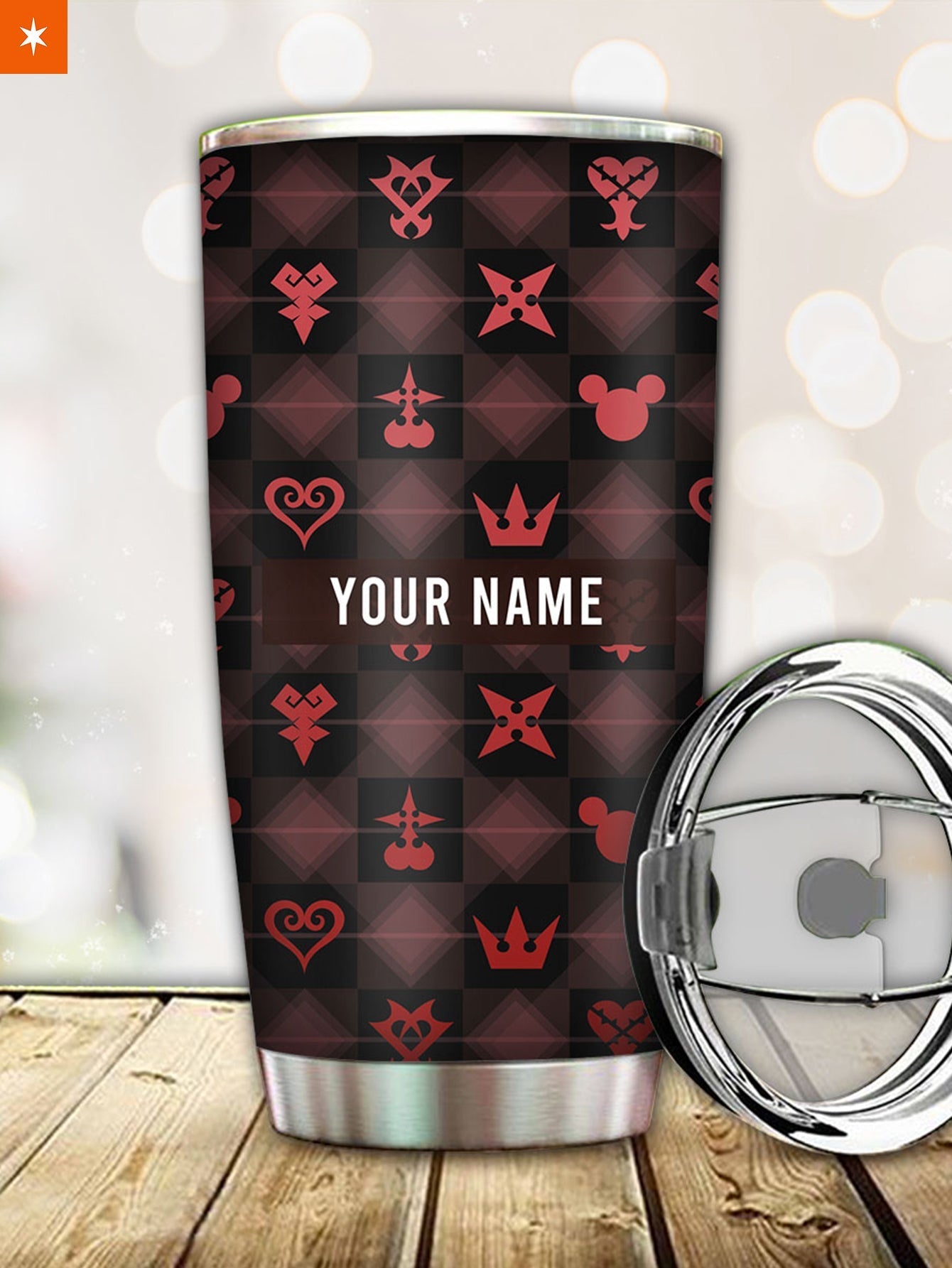 Fandomaniax - Personalized Khearts Pattern Tumbler