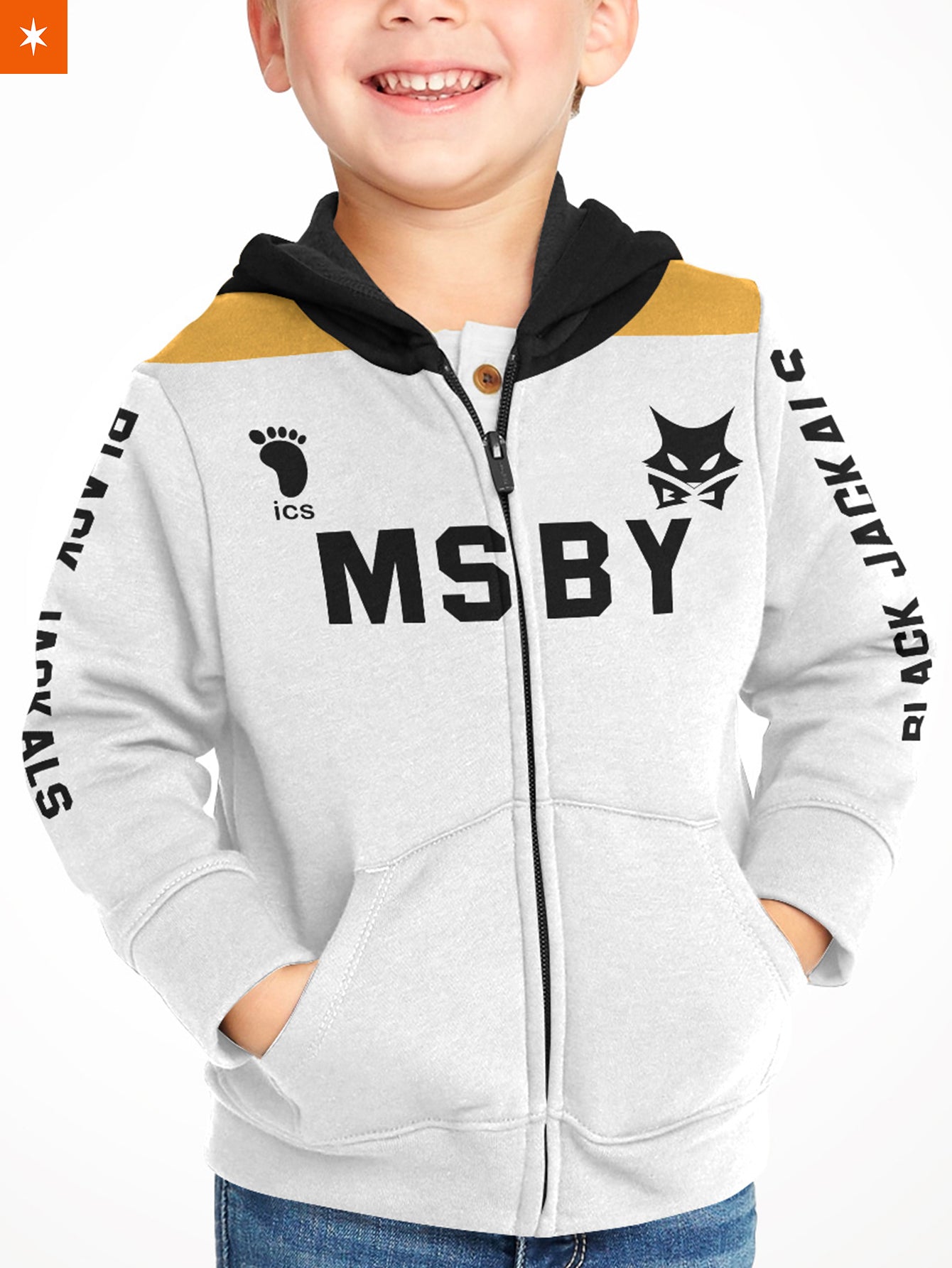 Fandomaniax - Personalized MSBY Black Jackals Libero Kids Unisex Zipped Hoodie