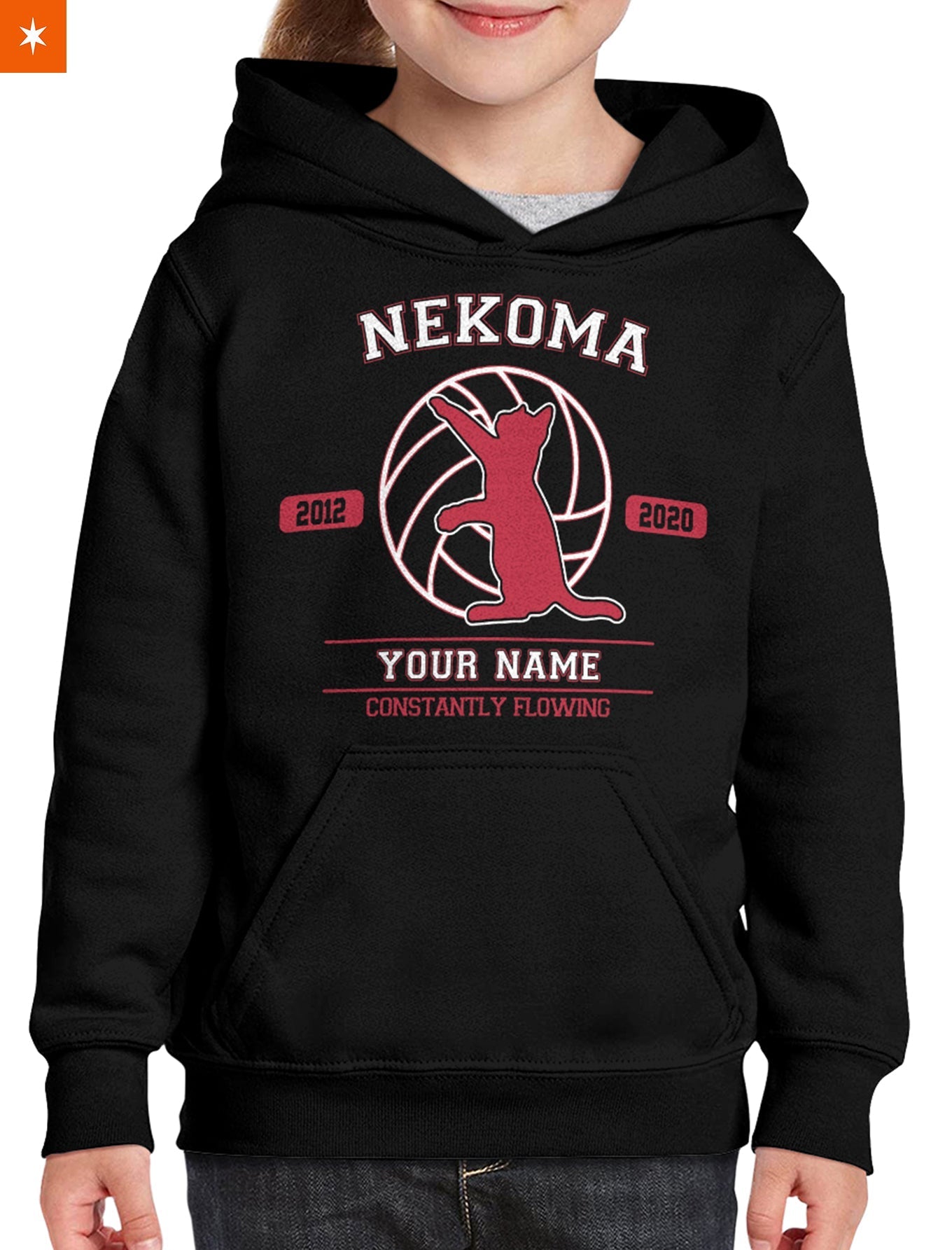 Fandomaniax - Personalized Nekoma Constantly Flowing Kids Unisex Pullover Hoodie