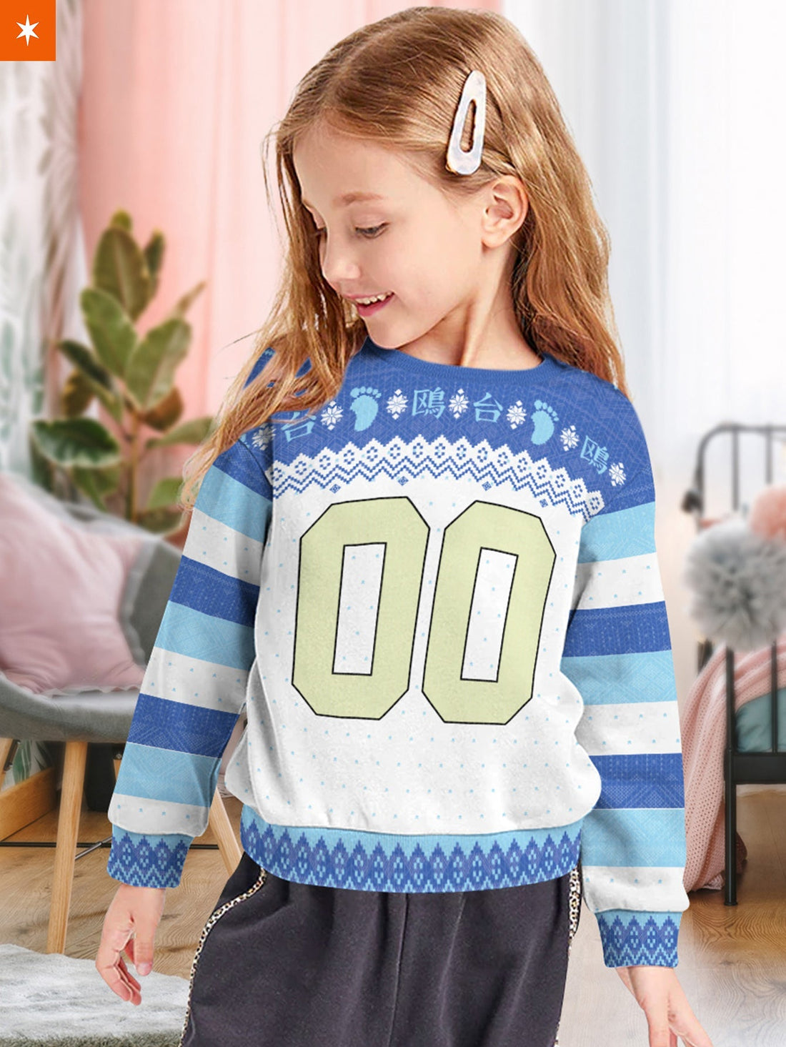 Fandomaniax - Personalized Team Kamomedai Christmas Kids Unisex Wool Sweater