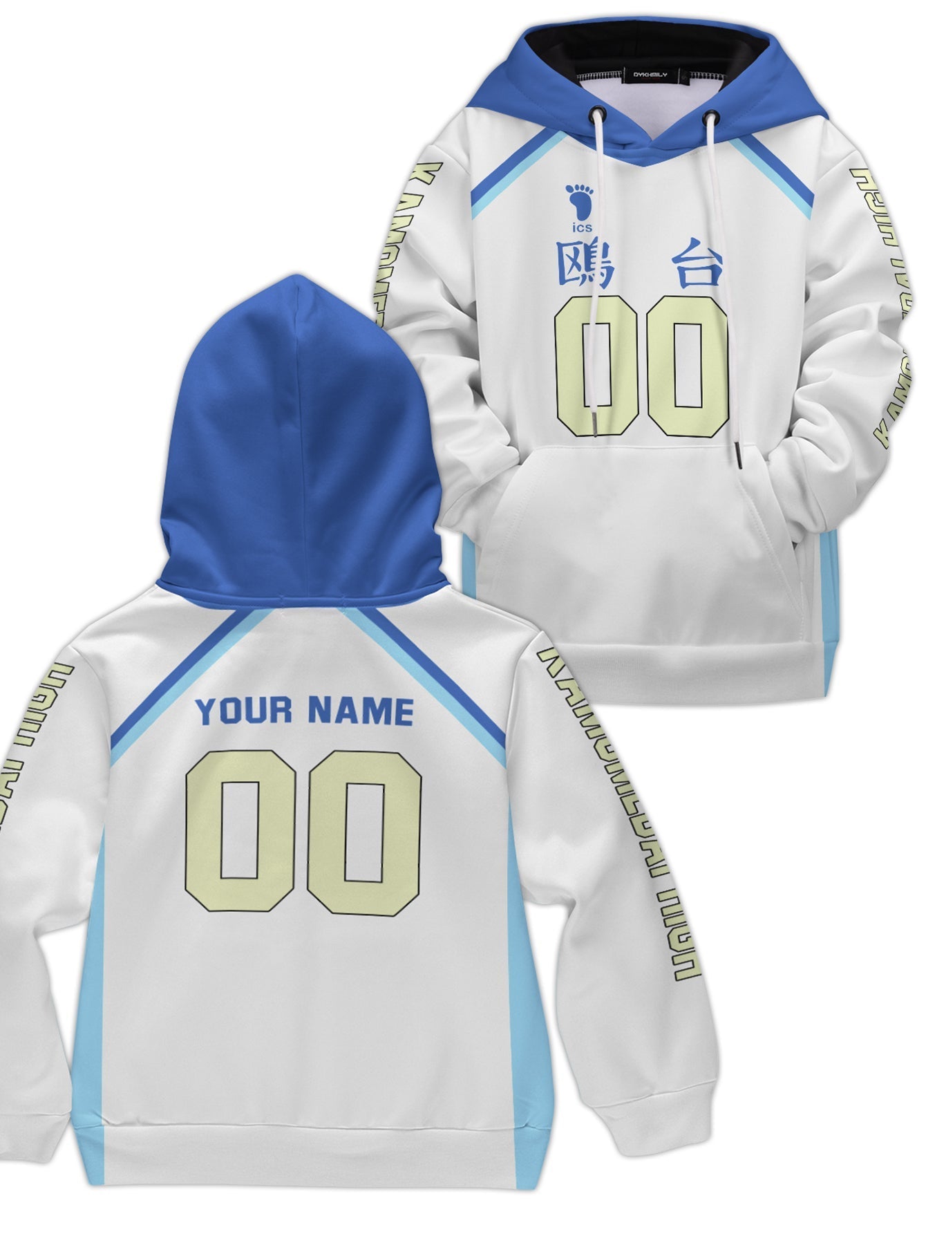 Fandomaniax - Personalized Team Kamomedai Kids Unisex Pullover Hoodie