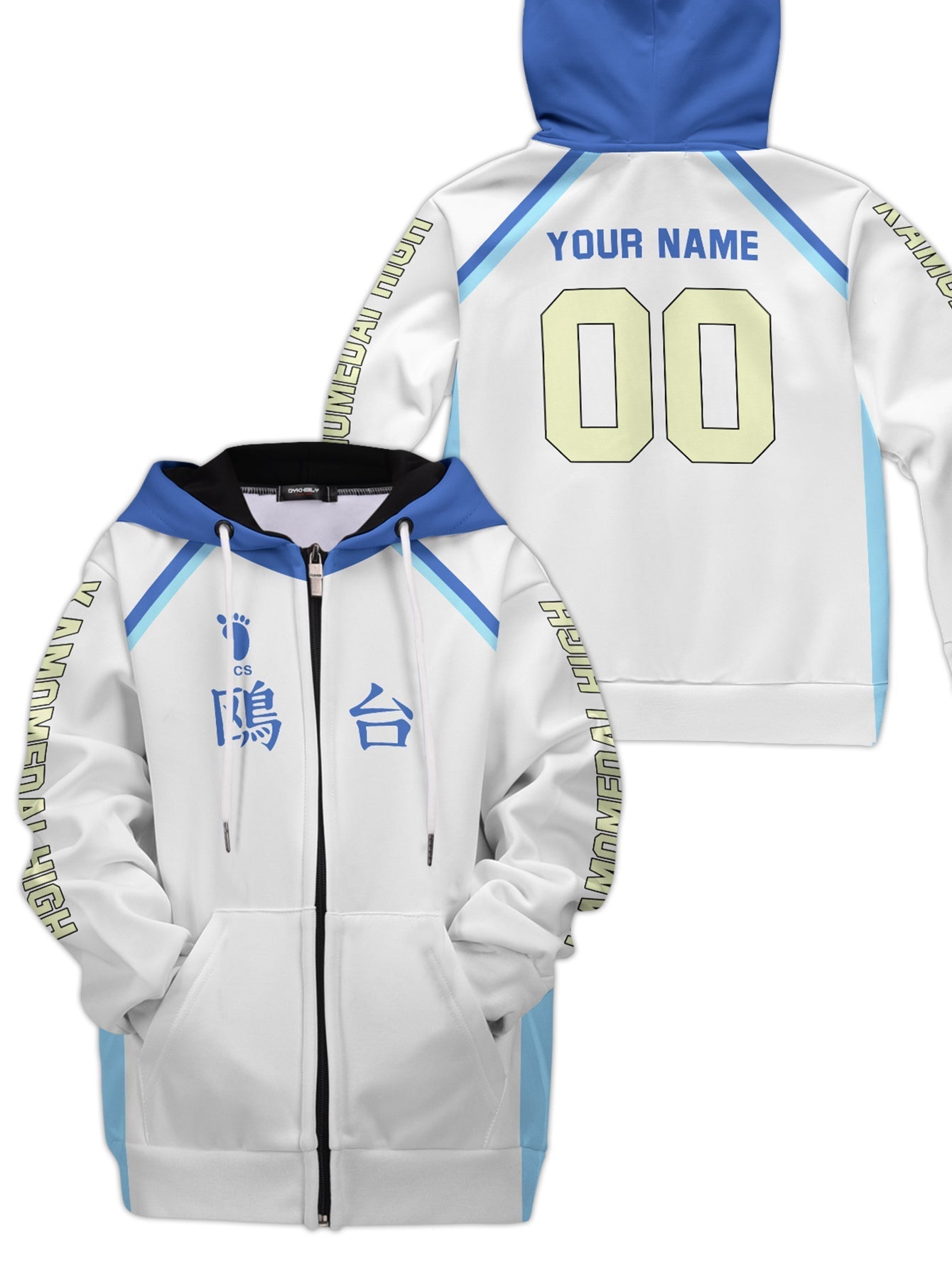 Fandomaniax - Personalized Team Kamomedai Kids Unisex Zipped Hoodie