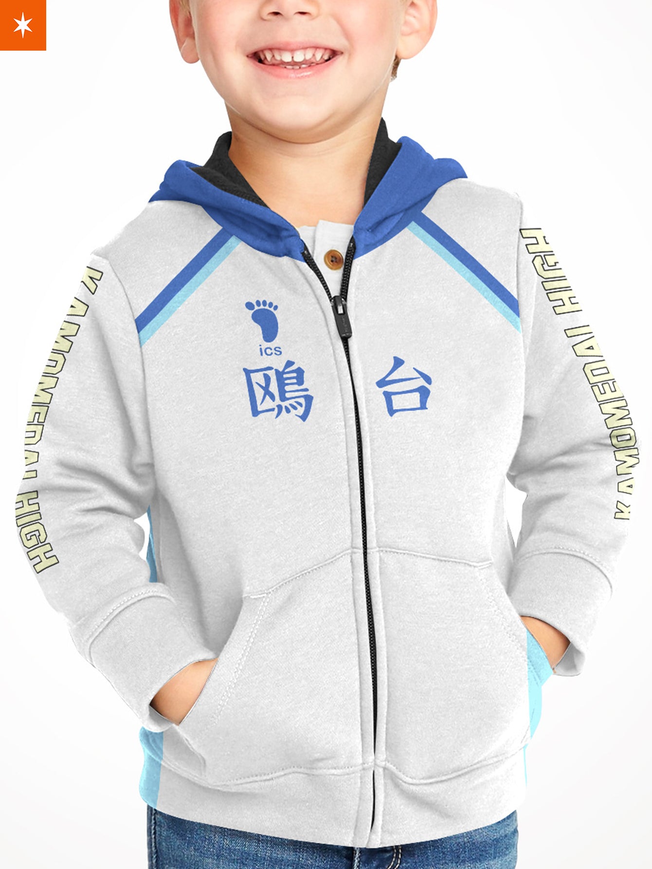 Fandomaniax - Personalized Team Kamomedai Kids Unisex Zipped Hoodie