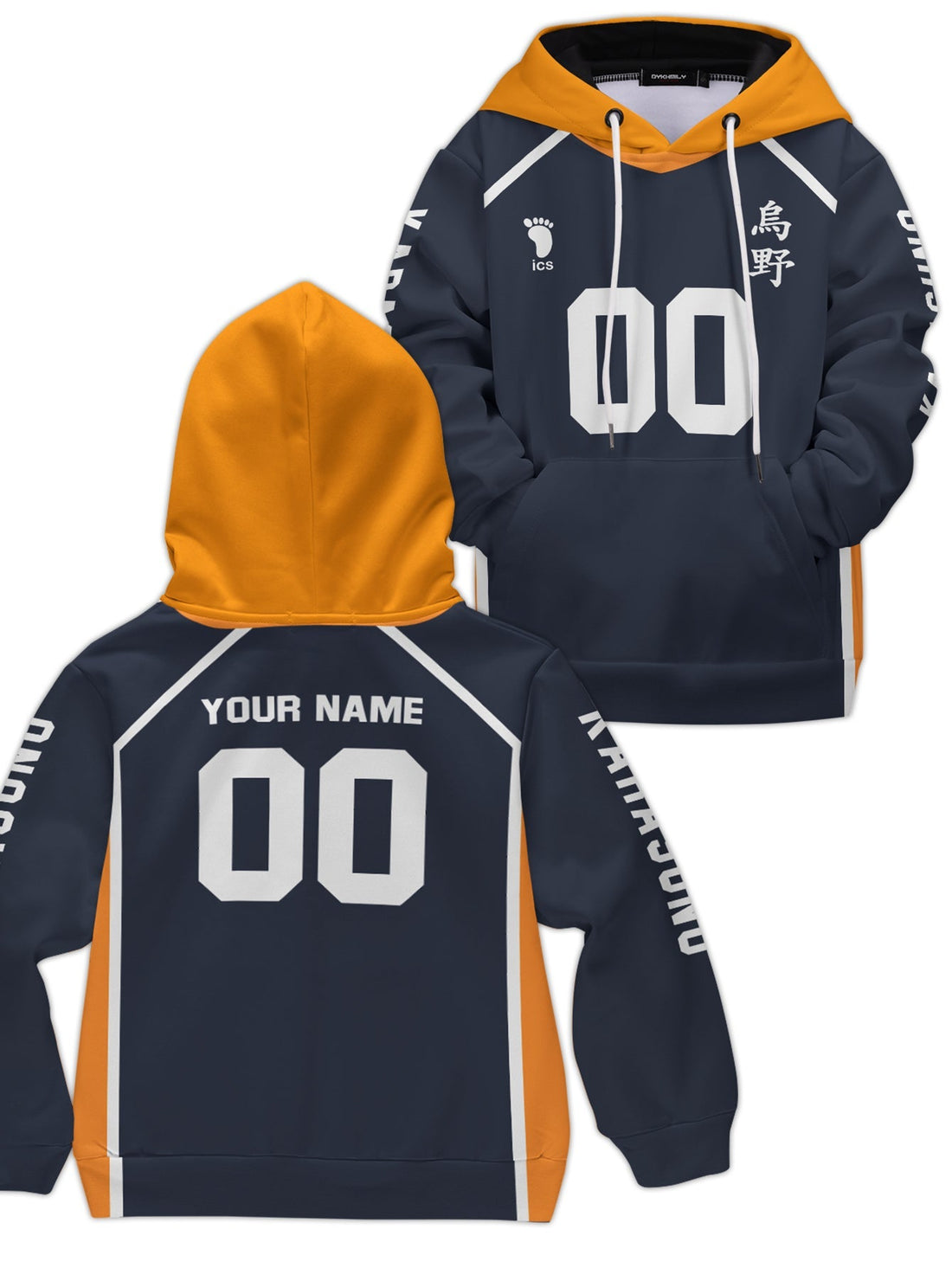 Fandomaniax - Personalized Team Karasuno Kids Unisex Pullover Hoodie